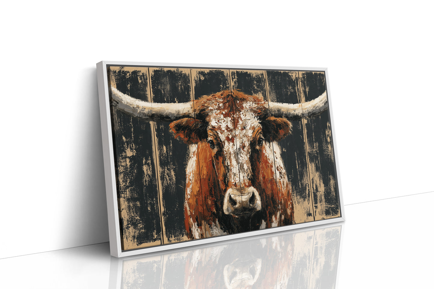 Longhorn Against Midnight Wood