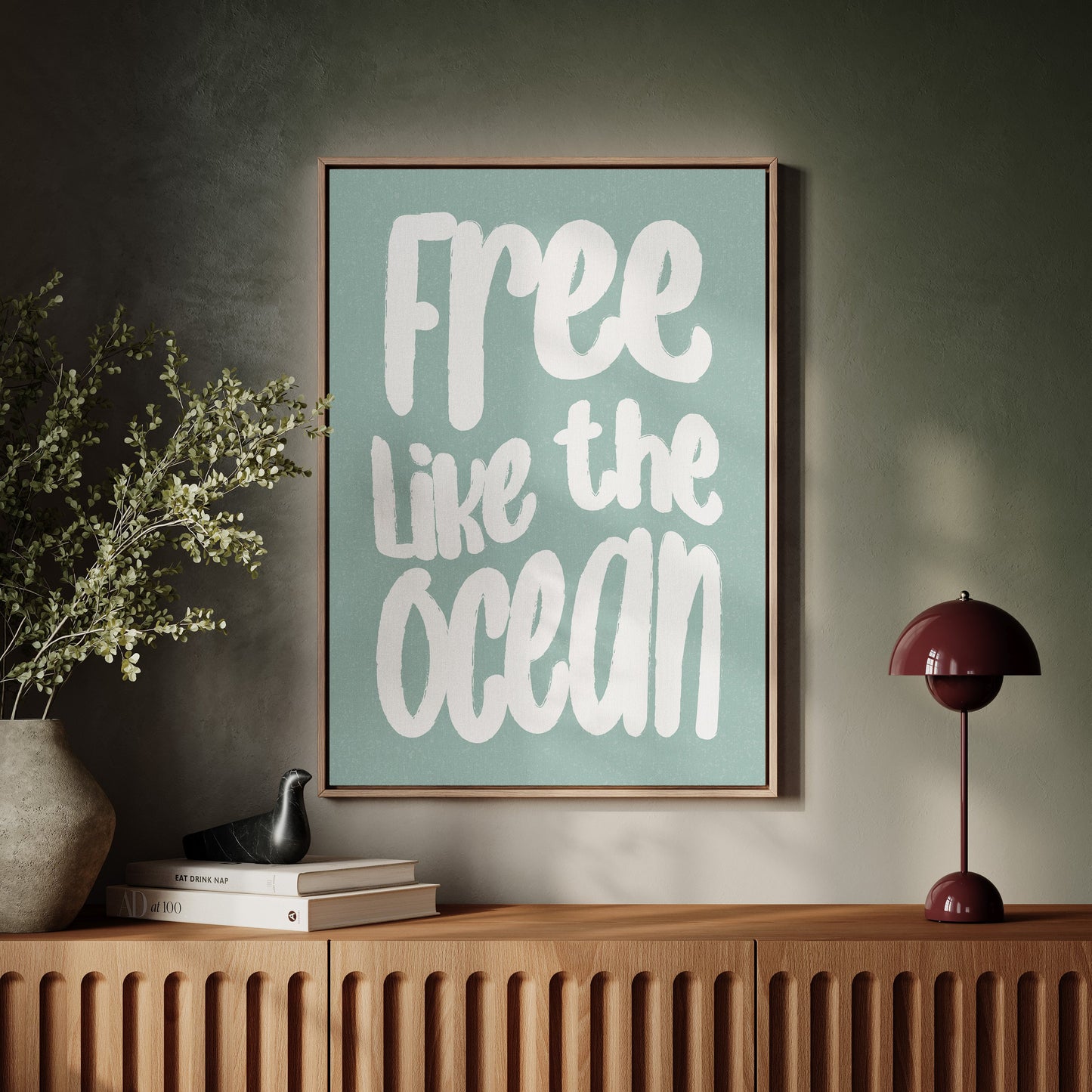 Seafoam Letters Spark Wild Freedom