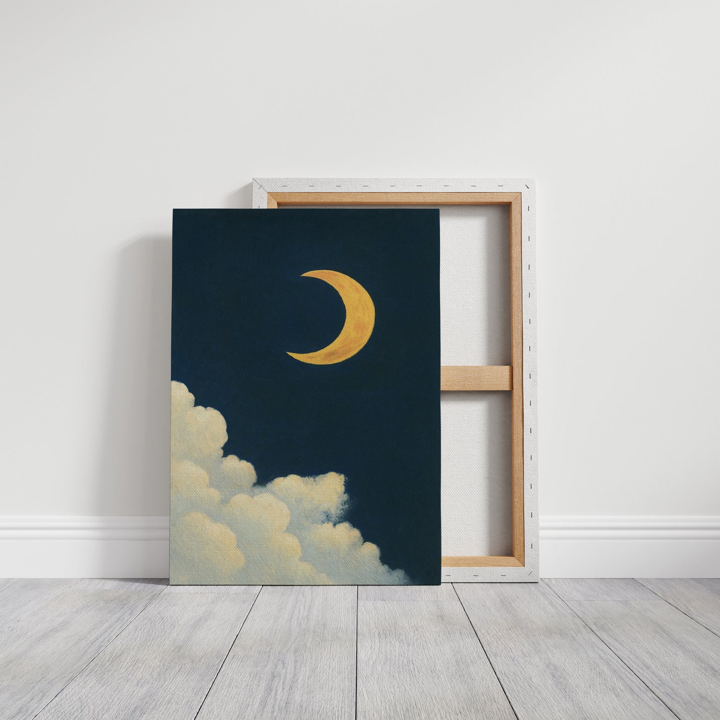 Golden Moon Over Soft Clouds