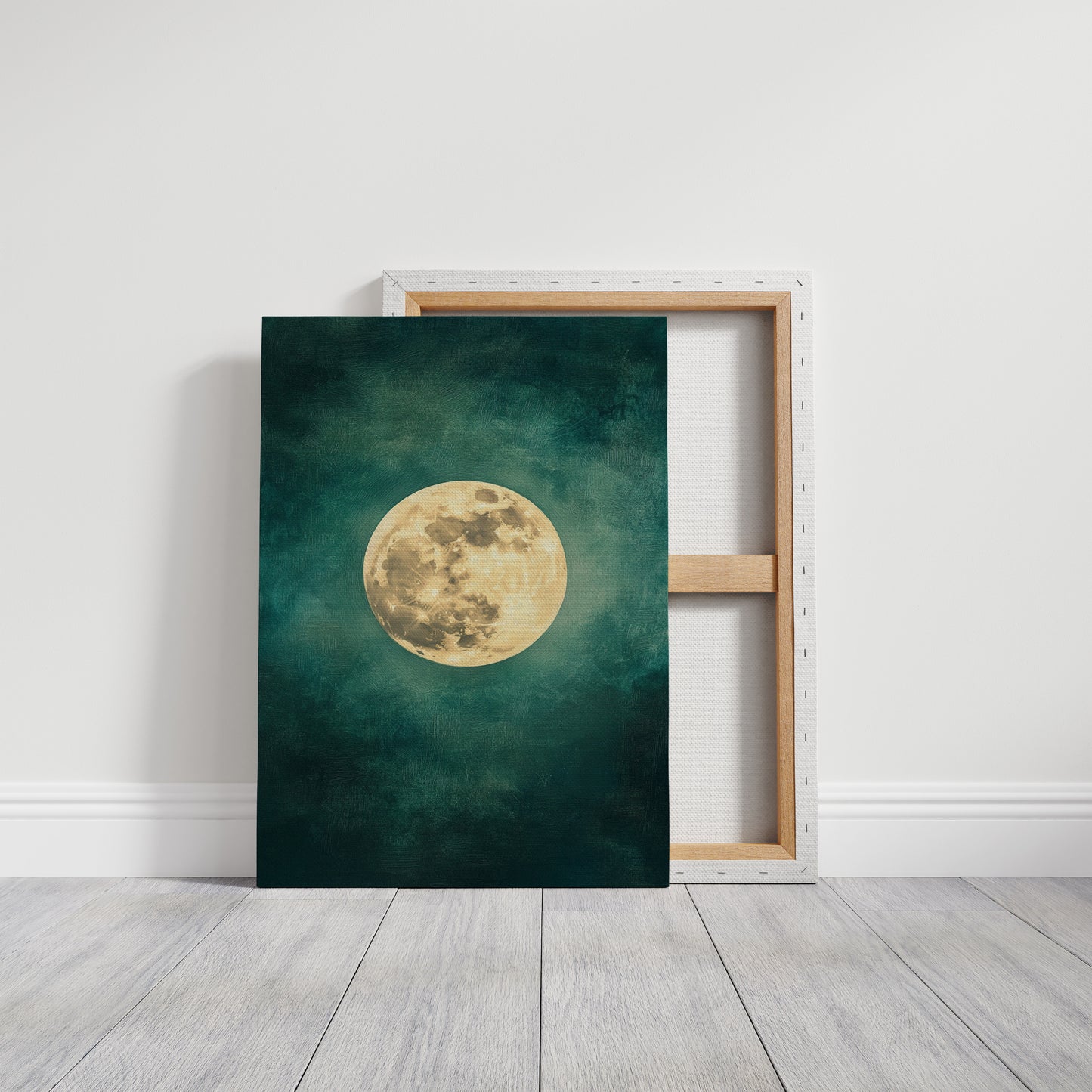 Full Moon Rising in Emerald Sky