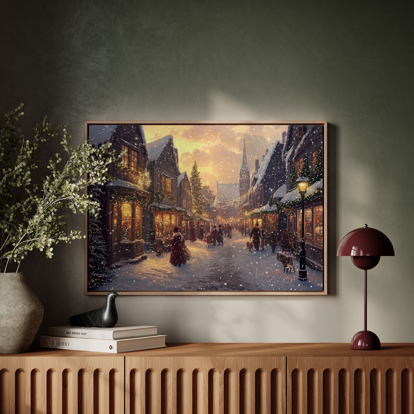 Winter Lights Dance Through Village Streets