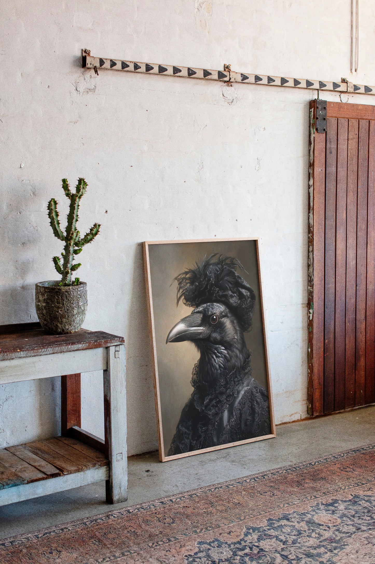 Elegantly Dressed Raven in Lace