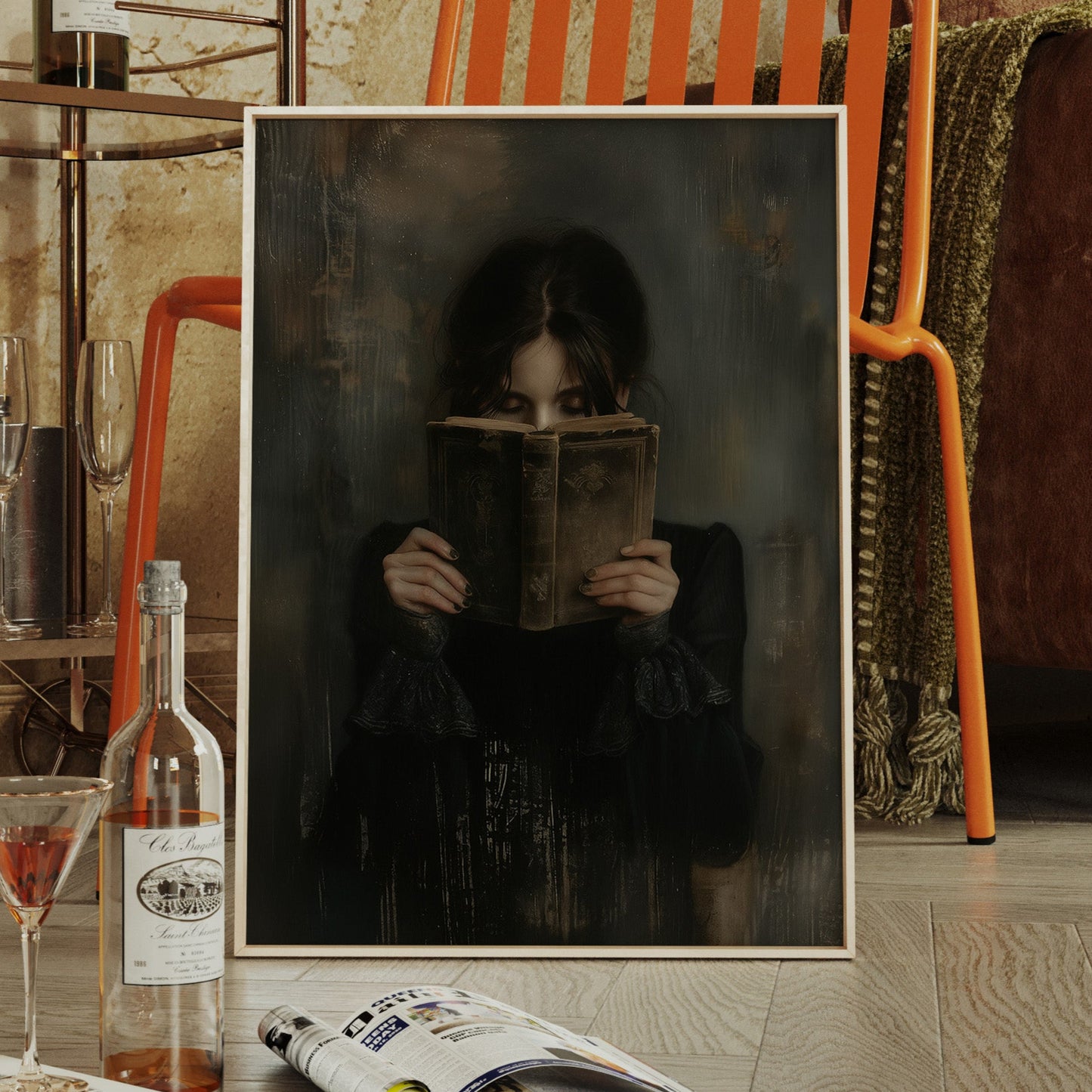 The Reader in Velvet Shadows