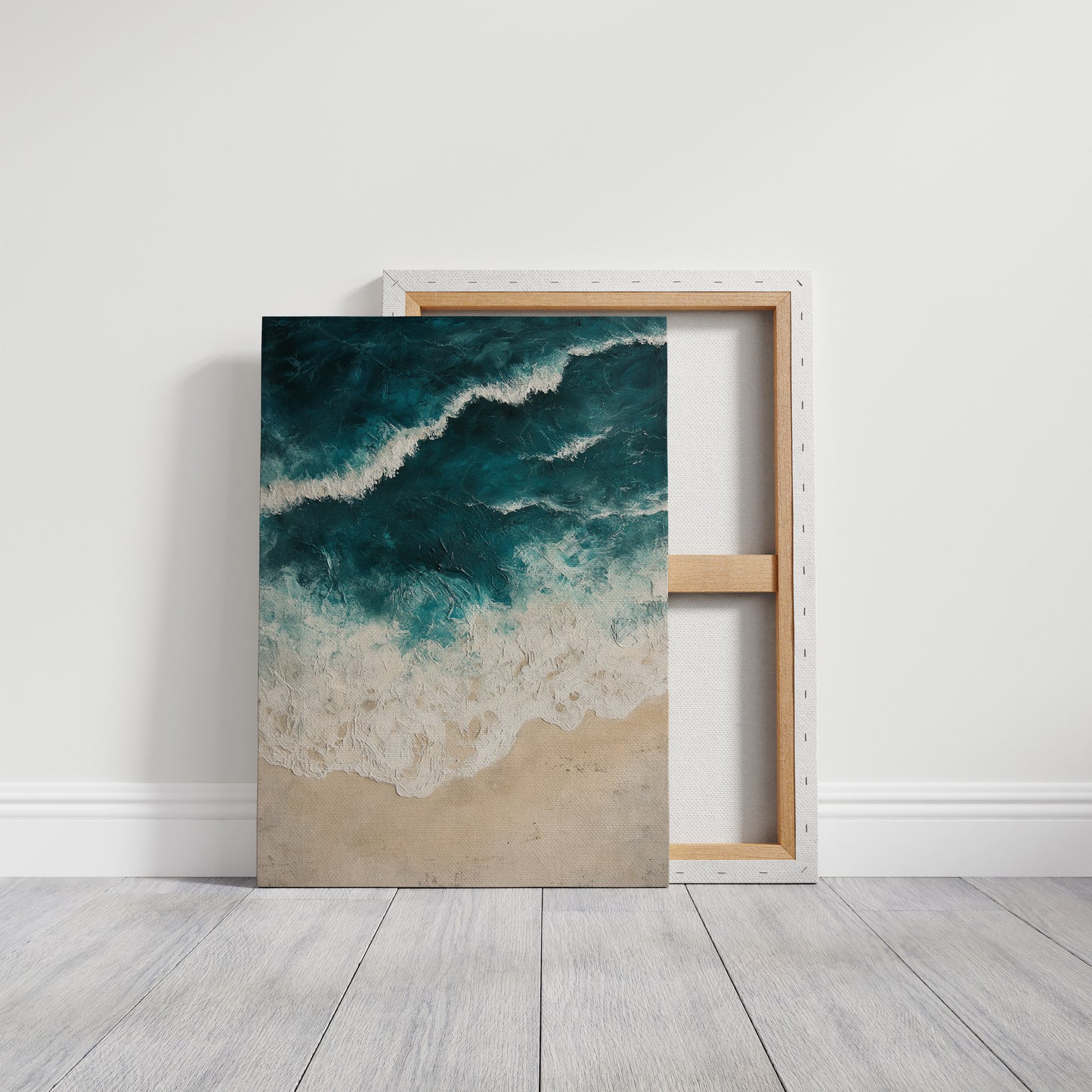 Textured Shoreline in Teal and Sand