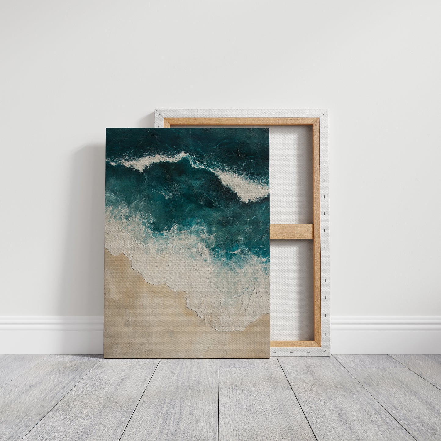 Waves Crashing on Sculpted Shore