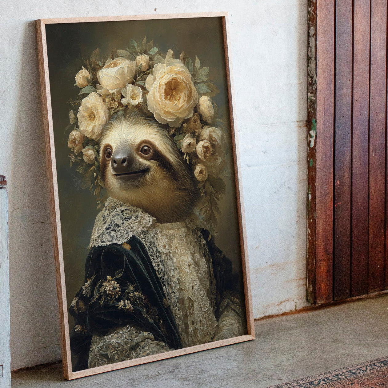 Regal Sloth Amidst Blossoms