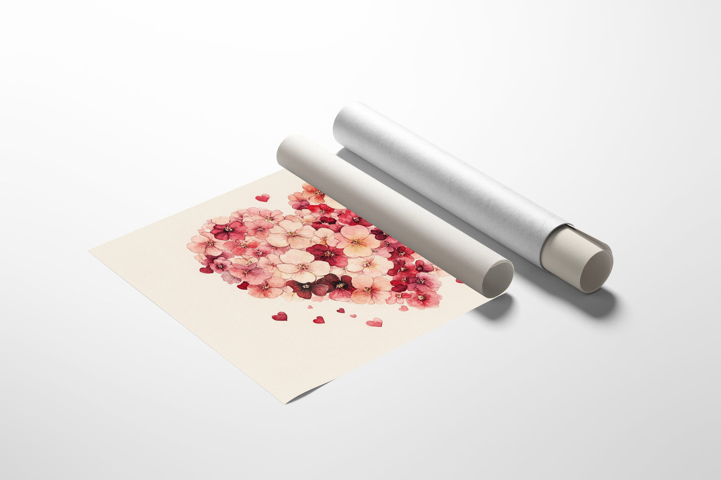Love Blooms In Watercolor Hearts