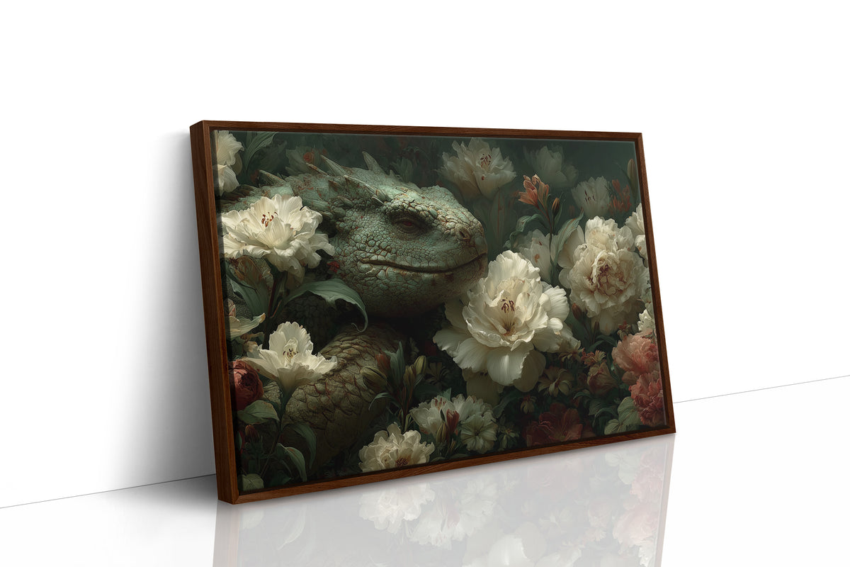 Dragon Napping in the Peonies