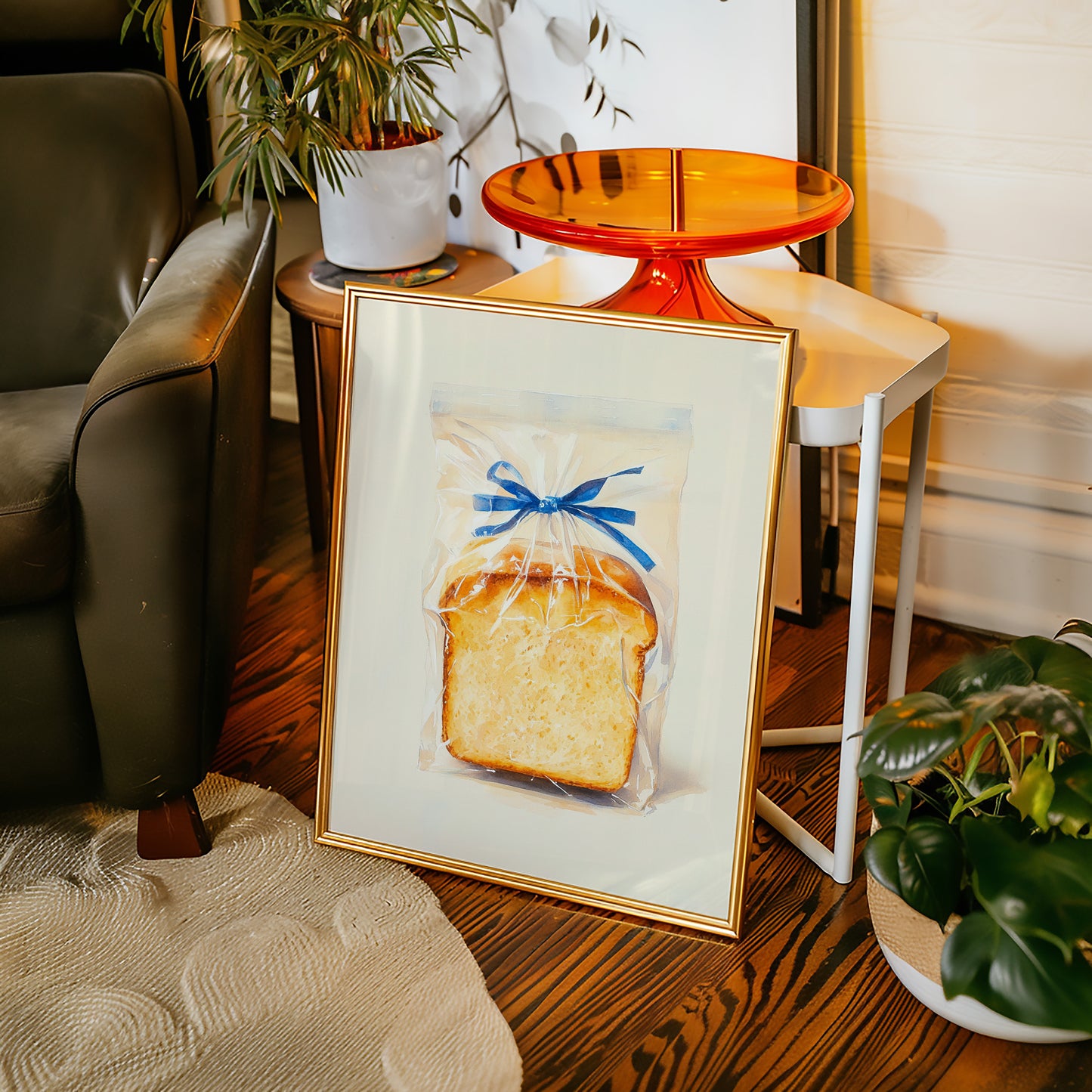 Fresh Bread Wrapped In Blue