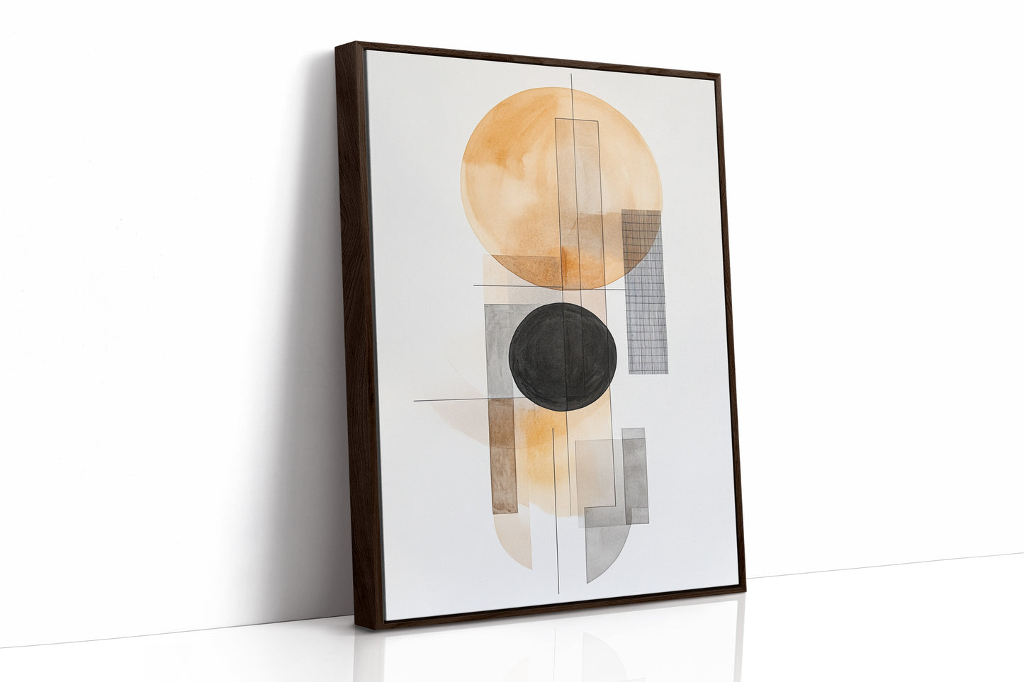 Modern Geometric Abstract Art Print – Minimalist Watercolor Design