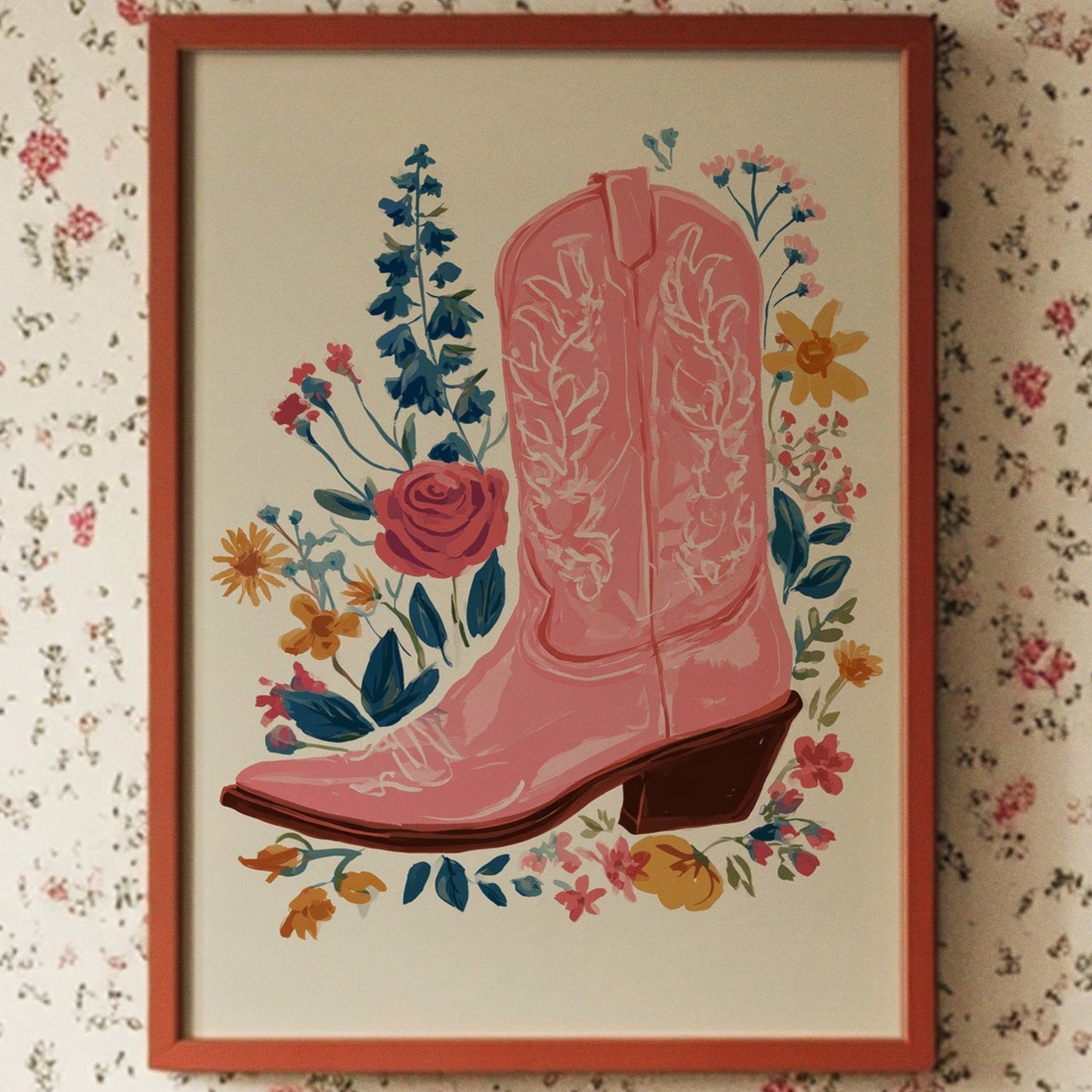 Wildflowers Dance Around Pink Boots