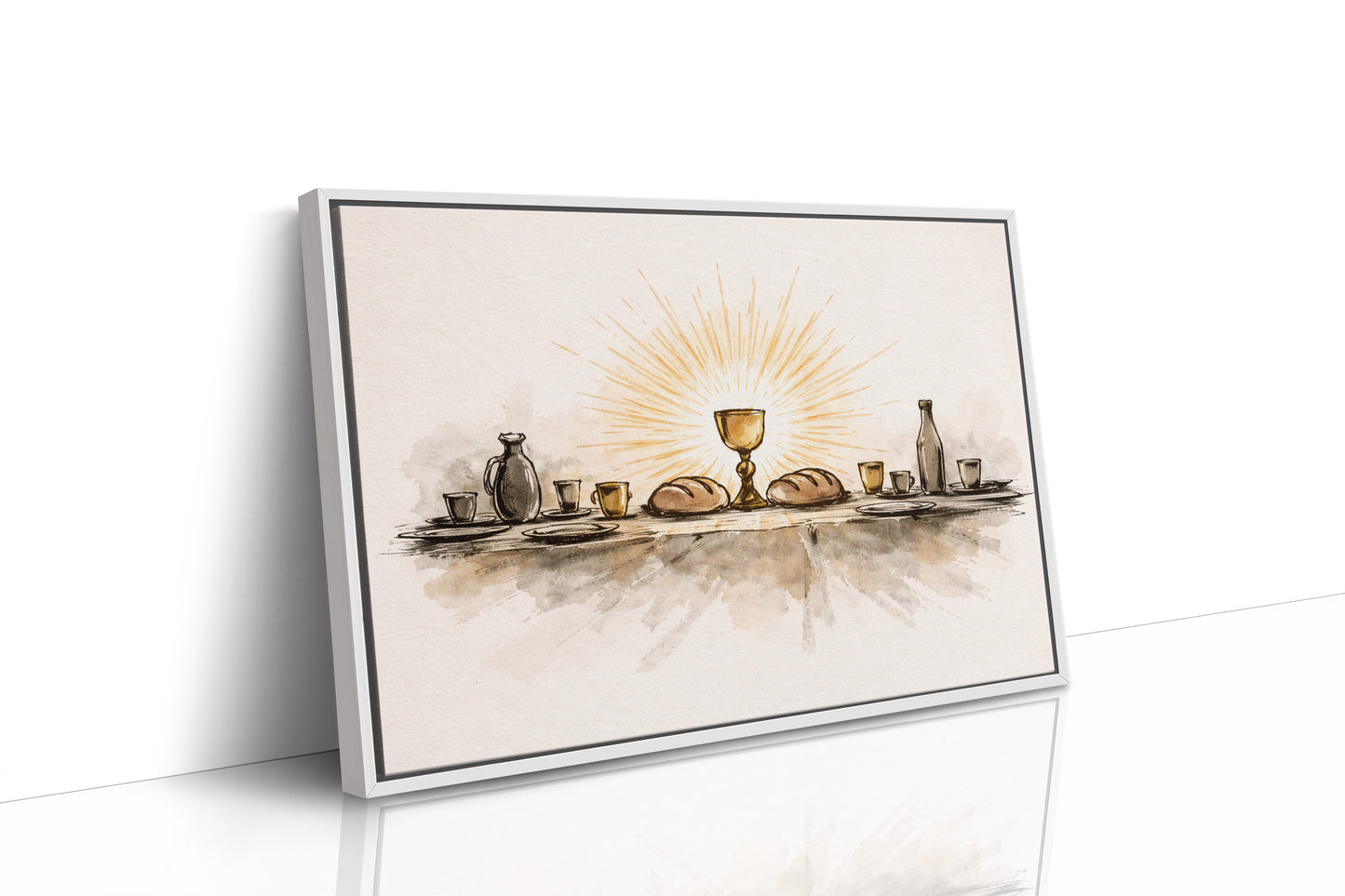 Sacred Chalice Illuminates Breaking Bread