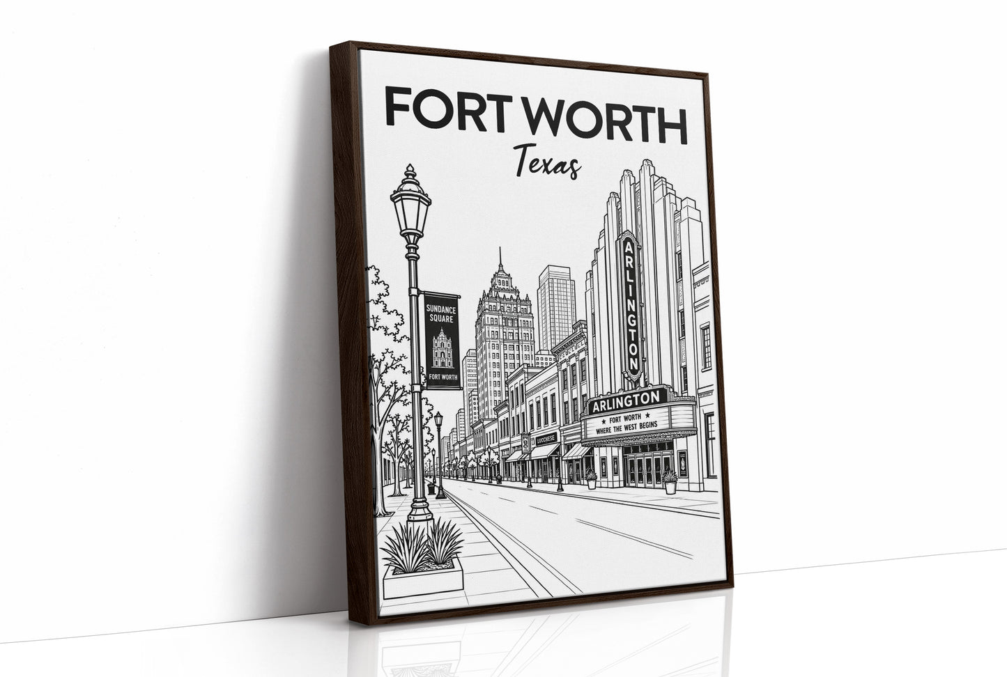 Fort Worth, Marquee Line Art