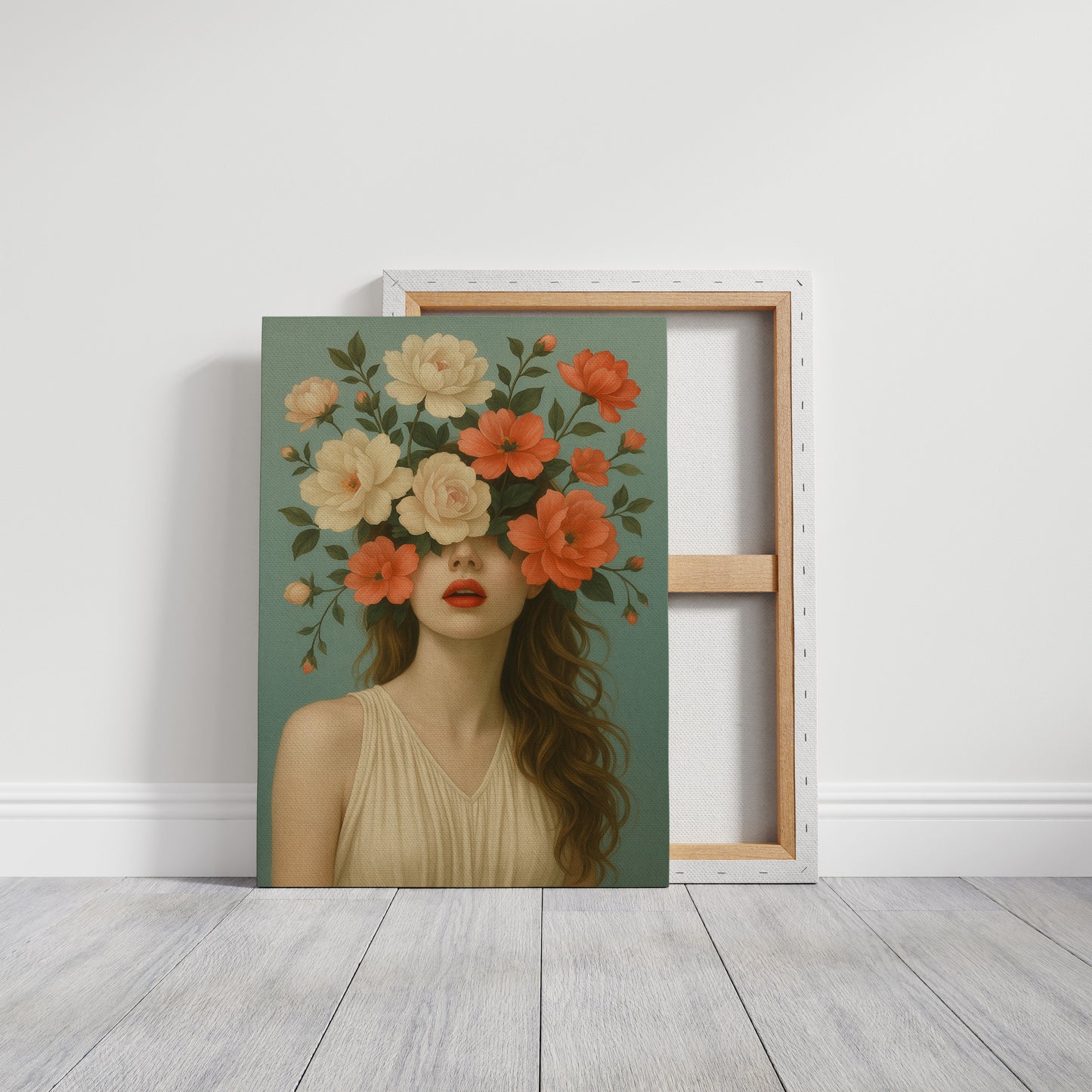 Flourish in Coral and Cream