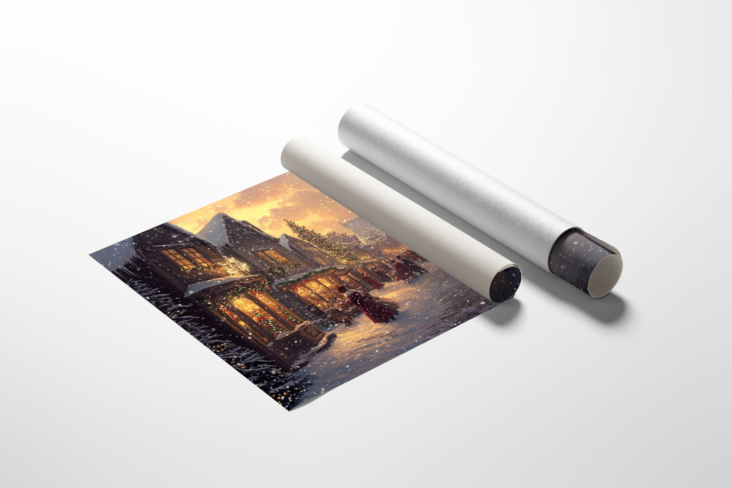 Winter Lights Dance Through Village Streets