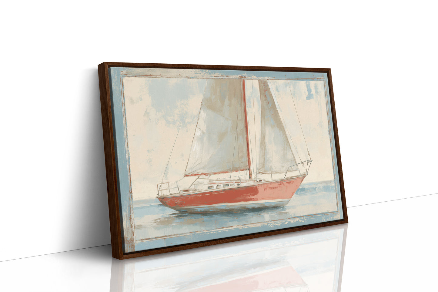 Crimson Sails On Tranquil Waters