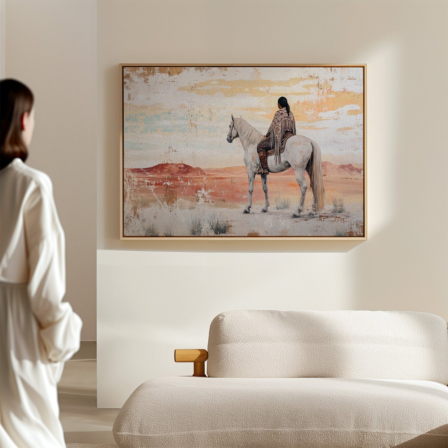 Desert Watcher on White Horse