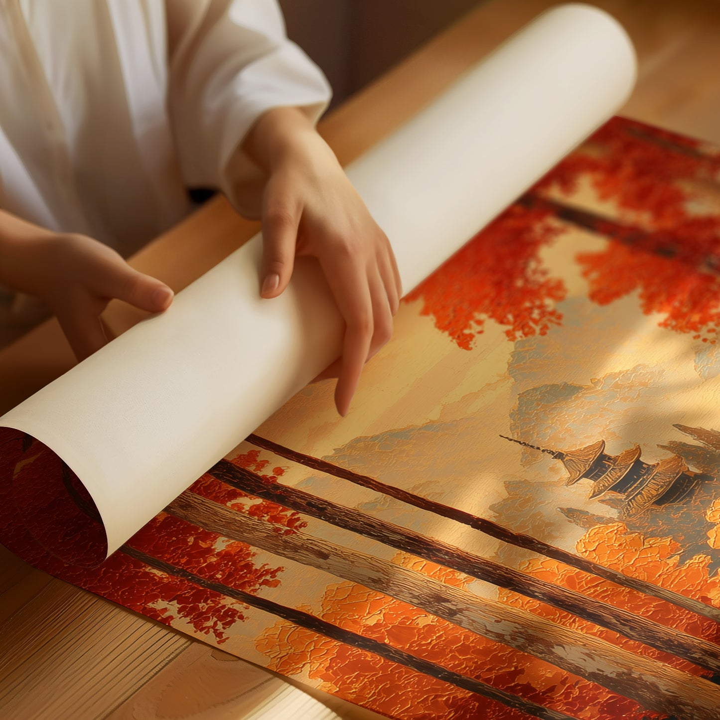 Maple Forest Guards Ancient Temple