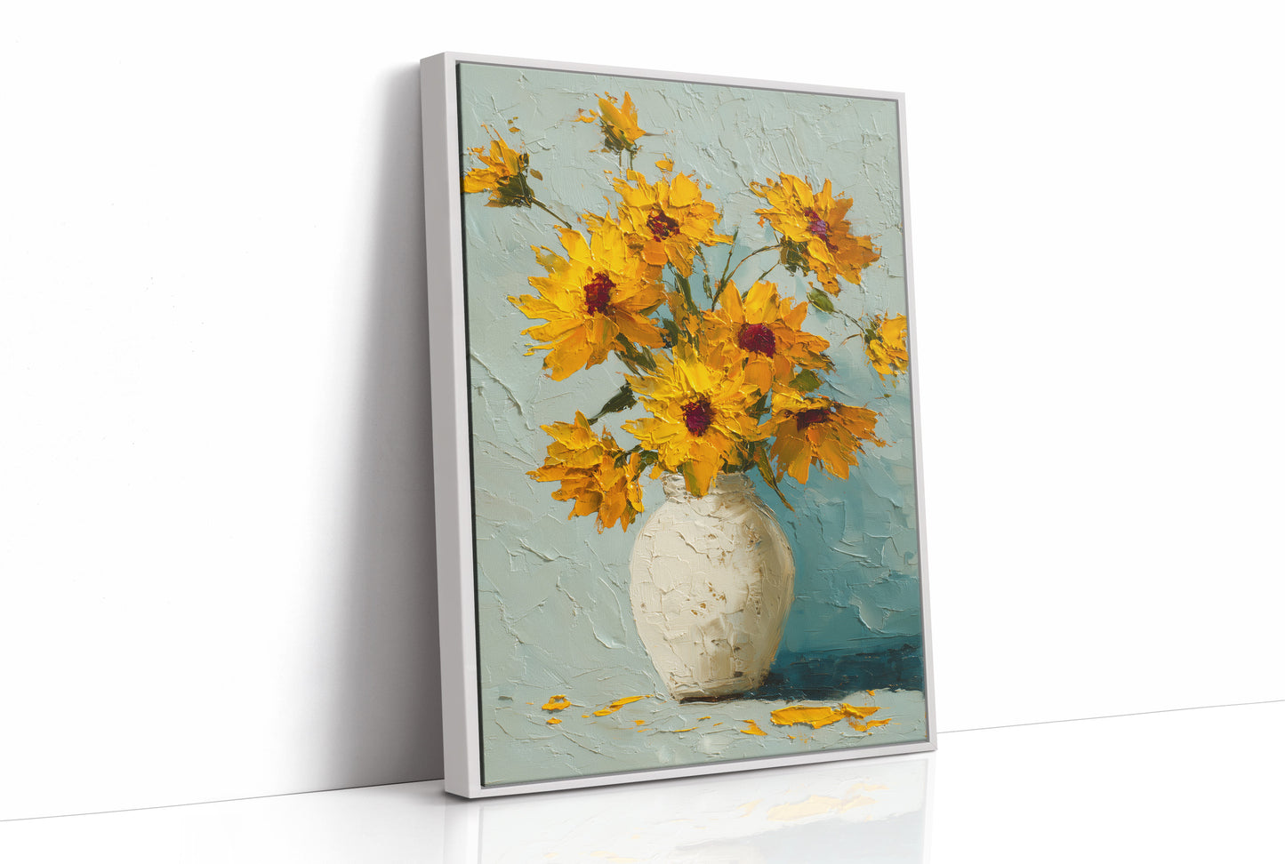Sunburst Sunflowers in Palette Knife Texture