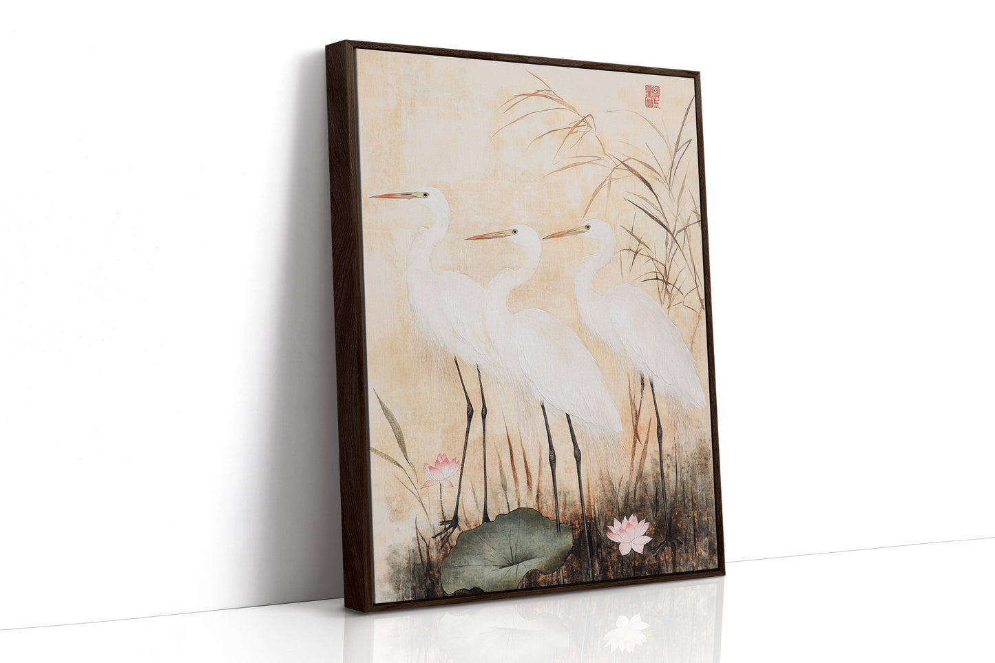 Japanese Egret Wall Art – Elegant Traditional Asian Nature Print