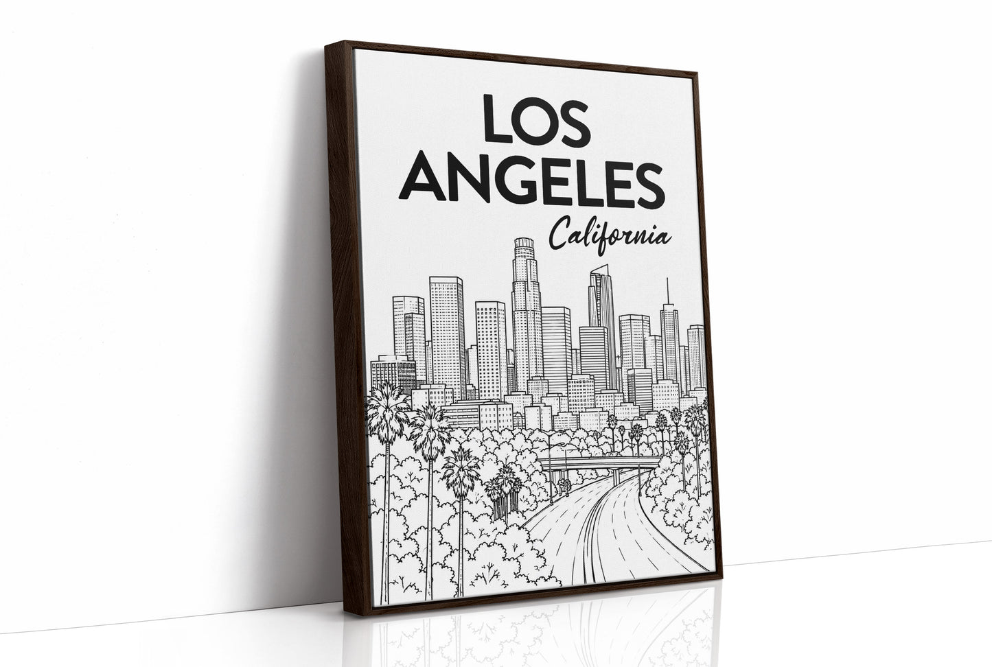 LA, Freeway Skyline Line Art