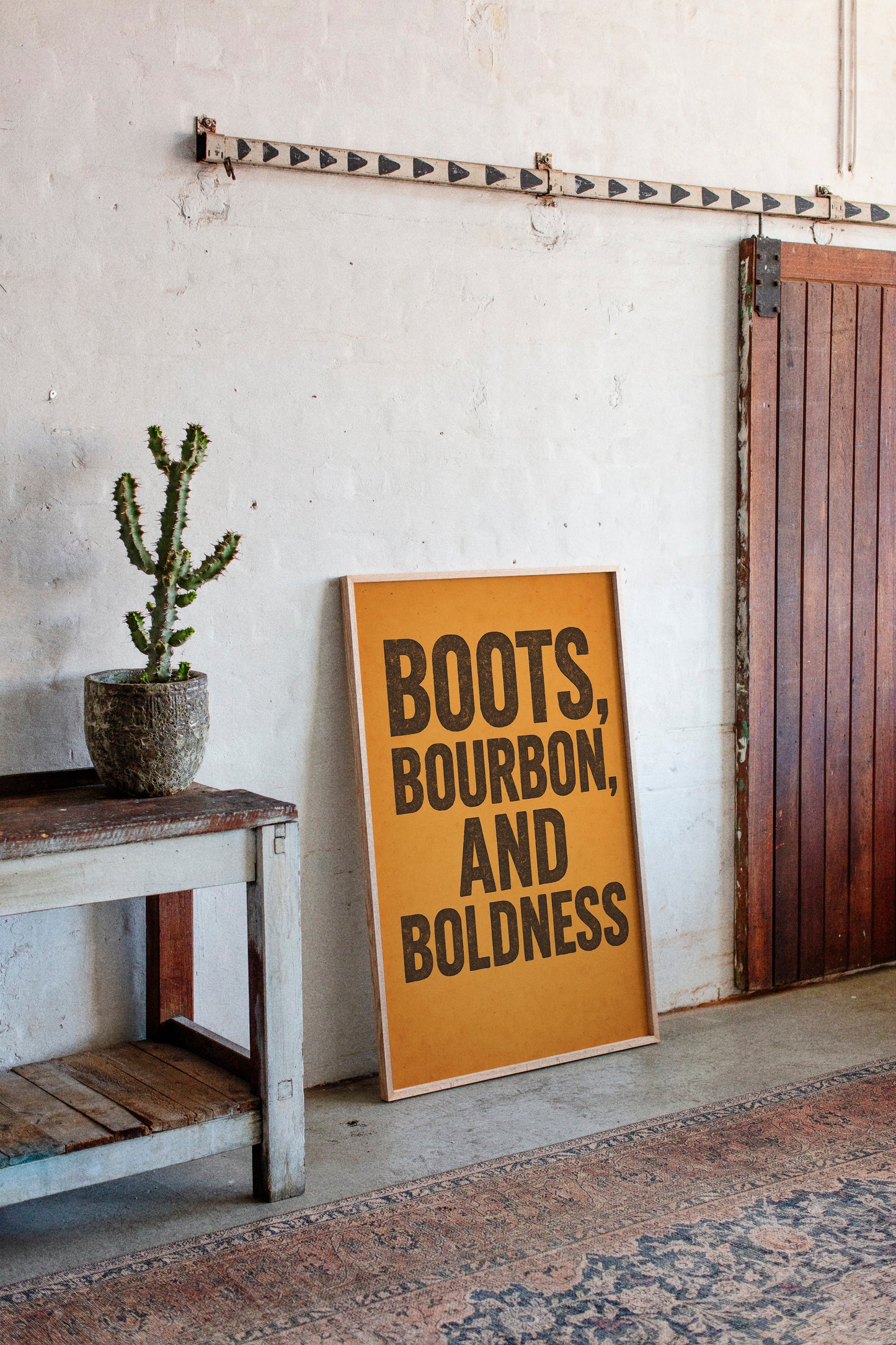 Boots Bourbon and Boldness Wall Art