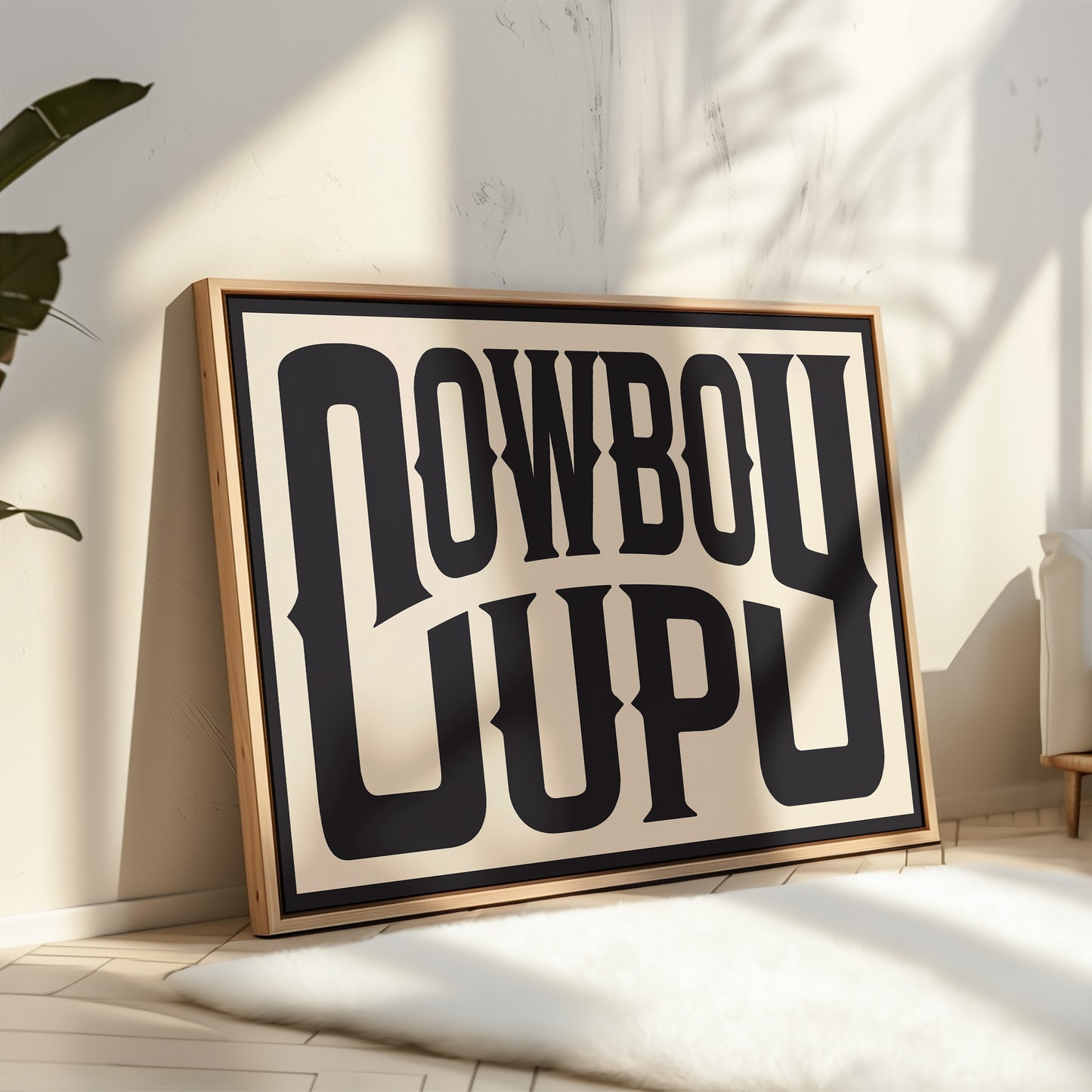 Cowboy Up Western Print in Black Ink