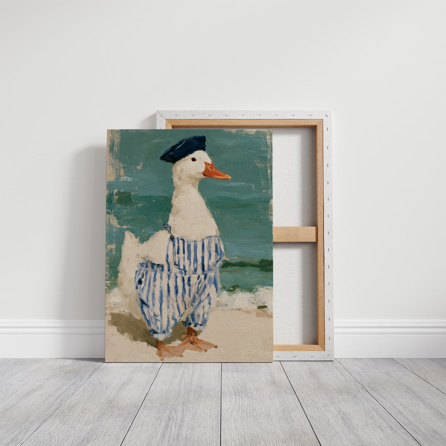 Beret Duck Strolling Beach