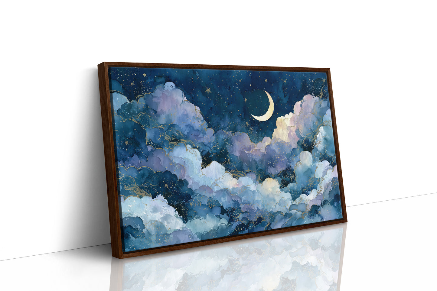 Gold-Lined Clouds and Crescent Light