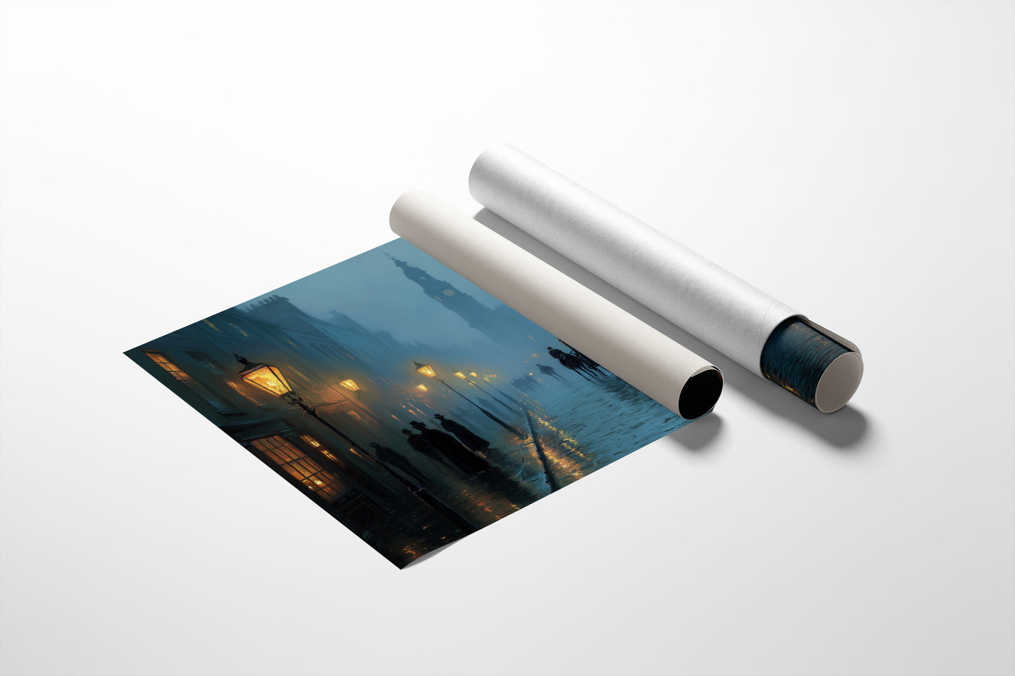 Lantern Mist On Cobblestone Passage