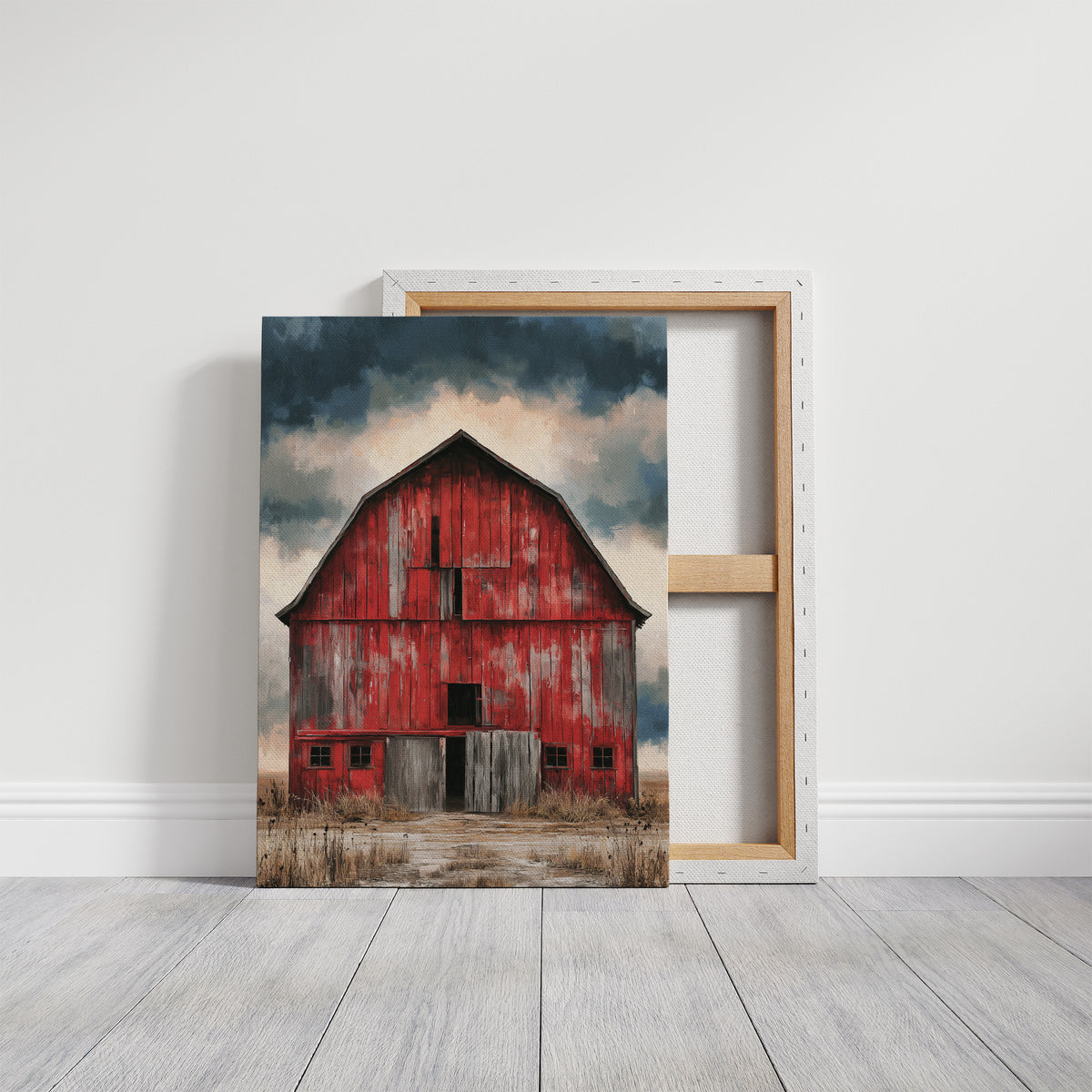 The Red Barn — Bold Decay Prairie Oil Painting
