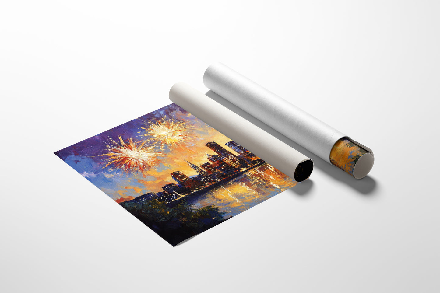 City Lights Dance With Fireworks Above