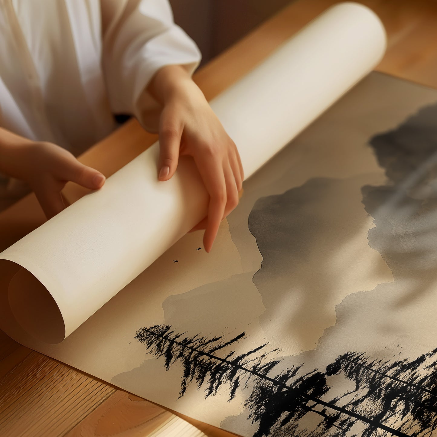 Misty Pagoda Among Mountain Pines