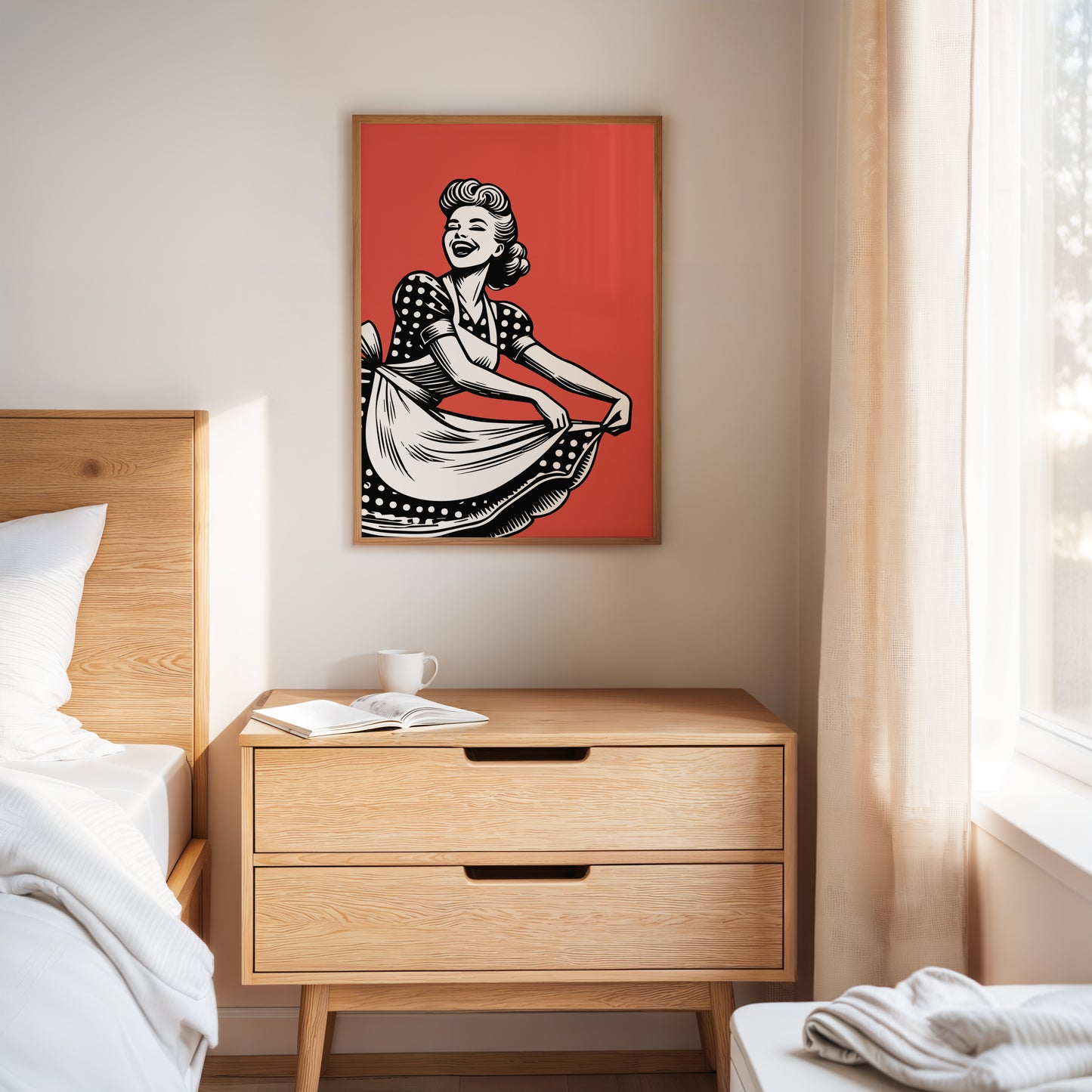 Polka Dots Dance Through Ruby Skies