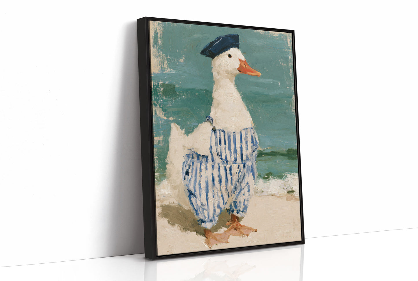 Beret Duck Strolling Beach