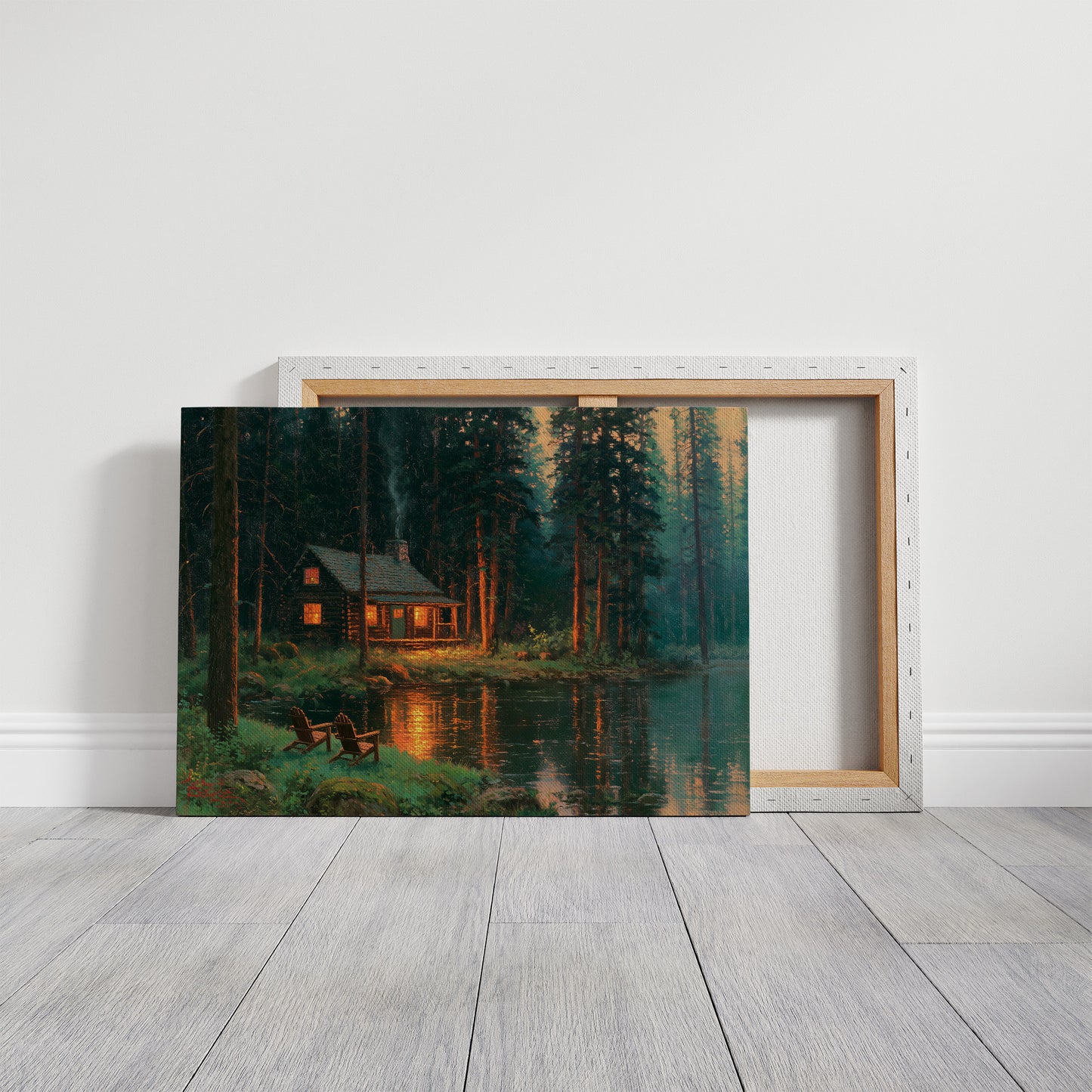 Cabin Glow, Two Empty Chairs