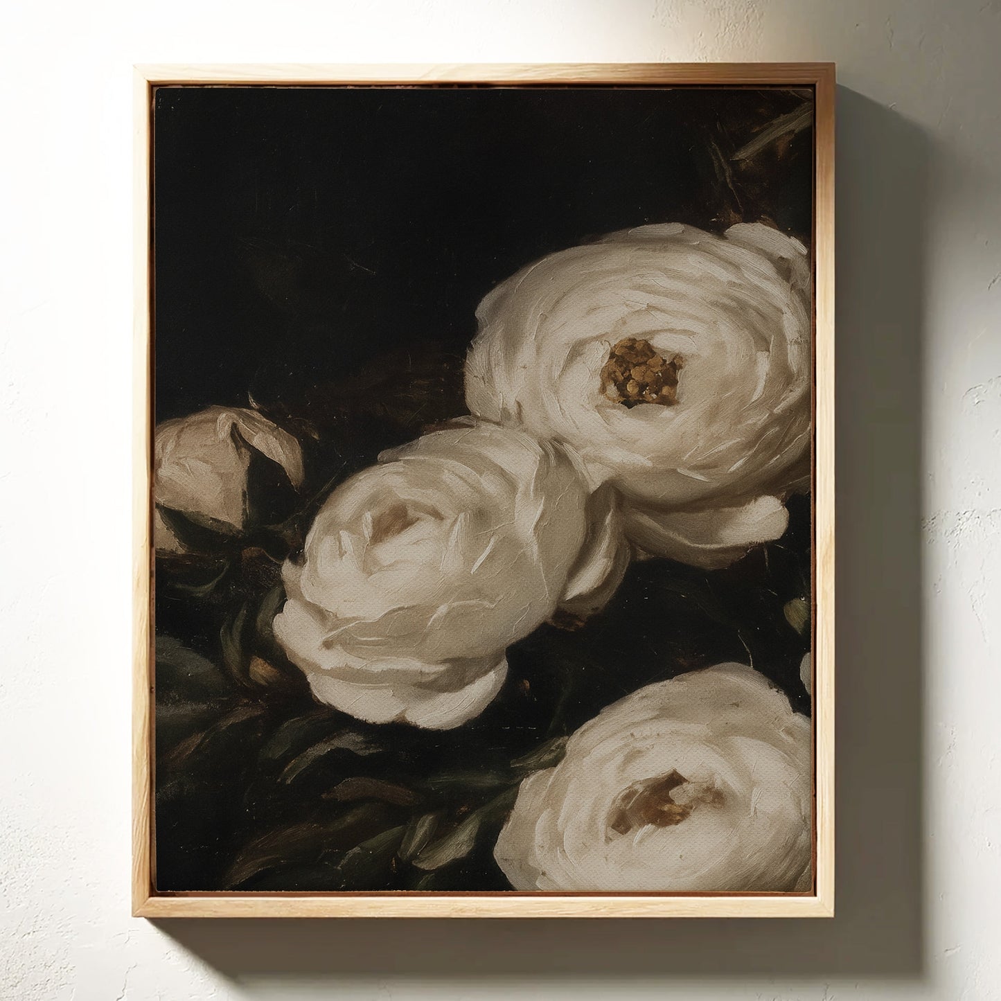 Ivory Roses in Baroque Shadow