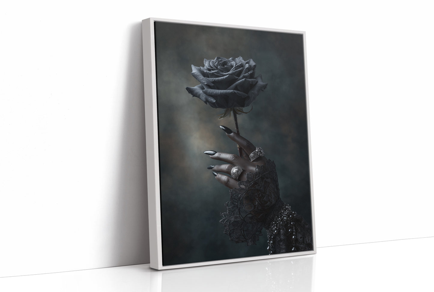 Midnight Bloom In Silver Grasp