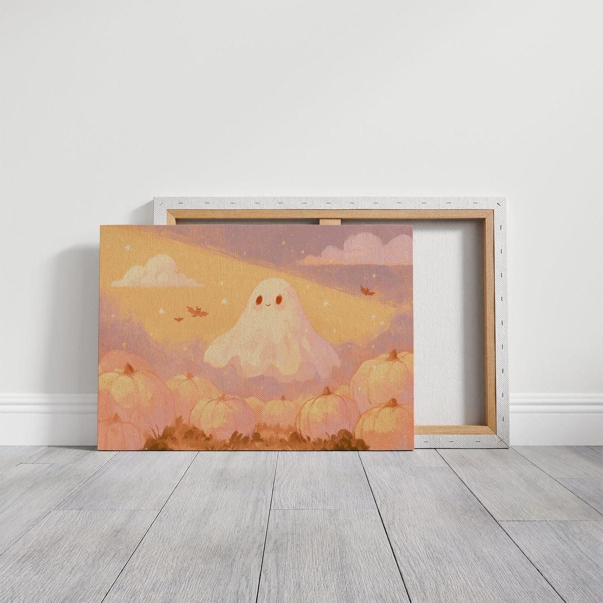 Sweet Ghost Over Pumpkin Field