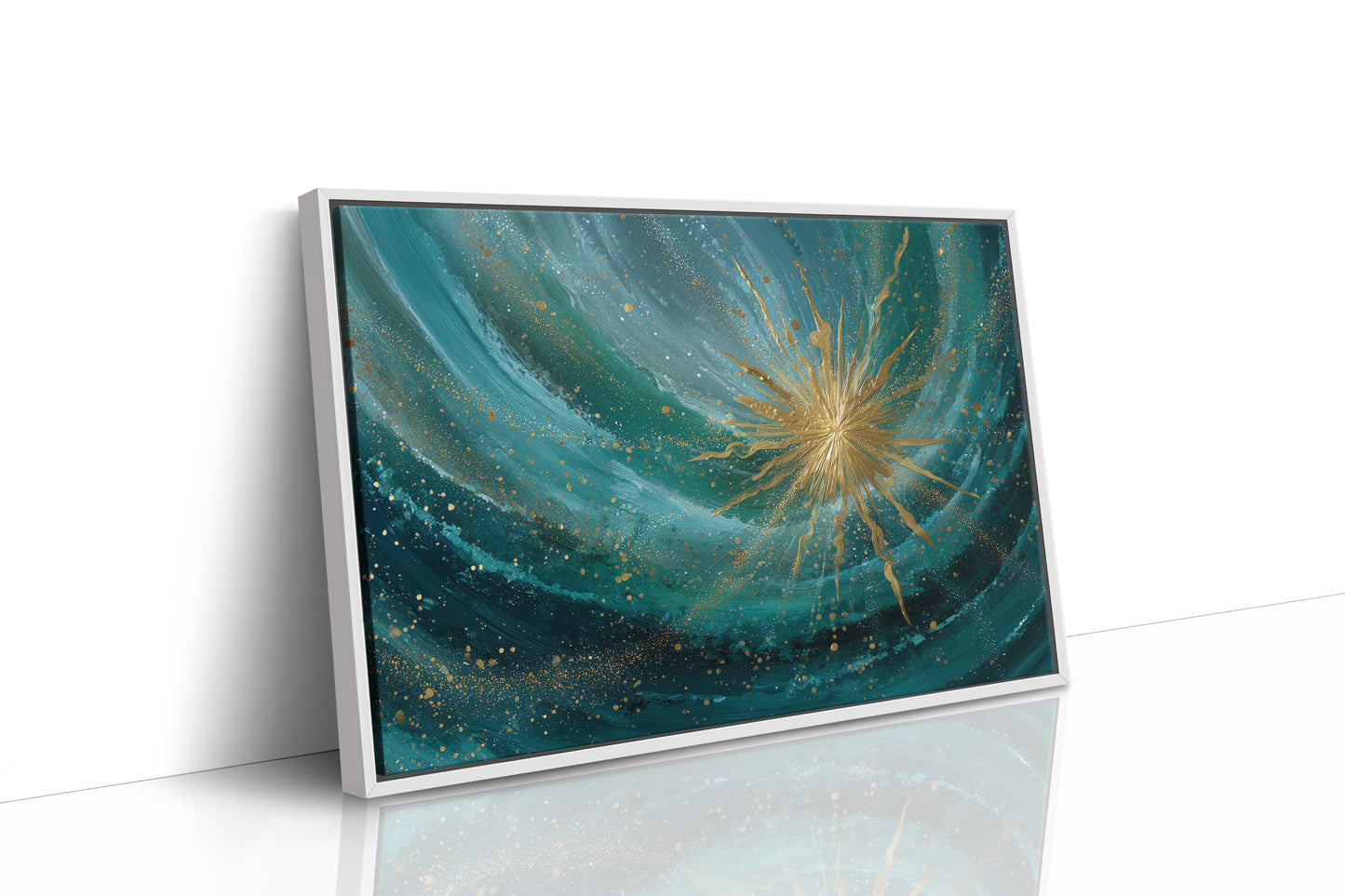 Teal Cosmos Births Golden Star