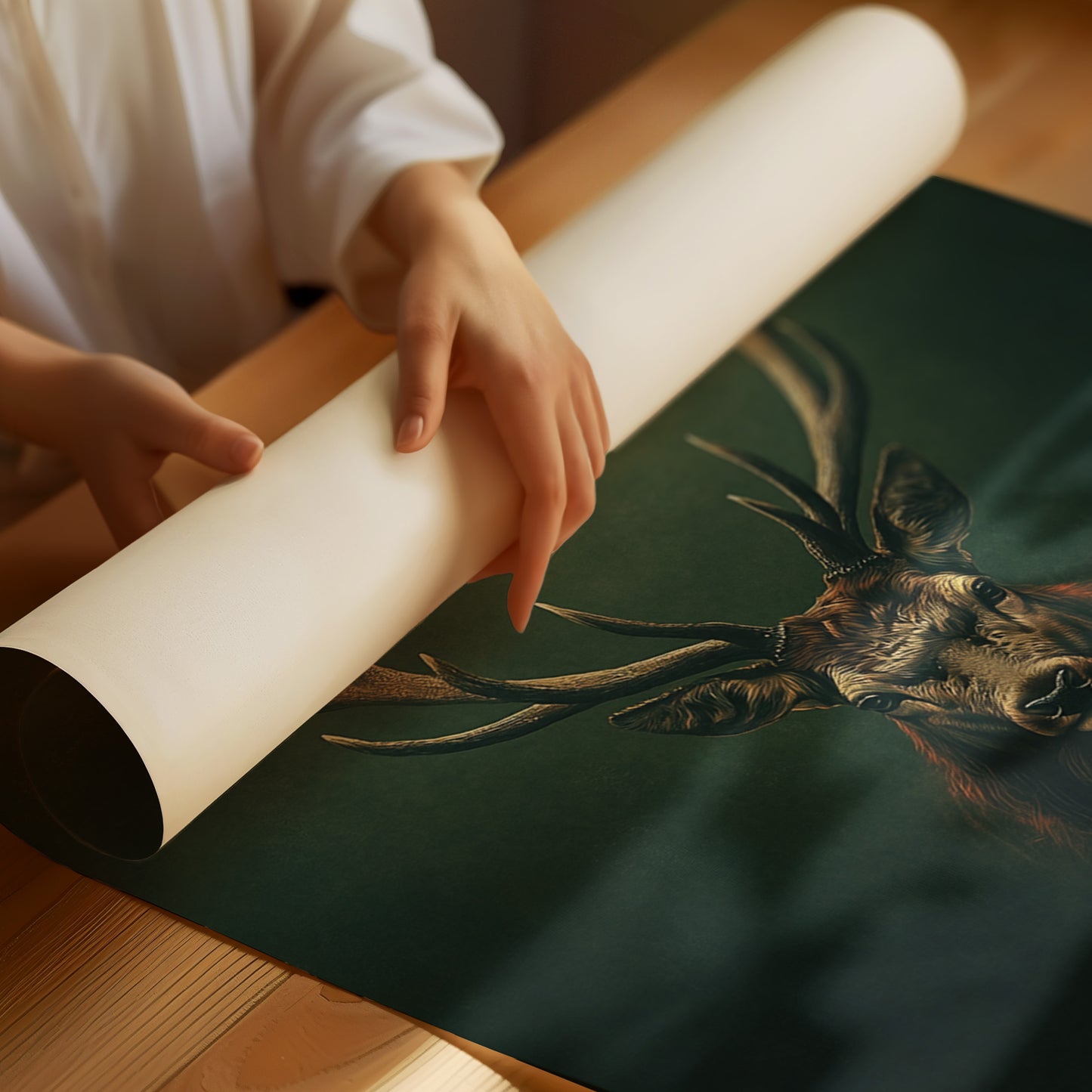 Crowned Stag in Forest Shadows