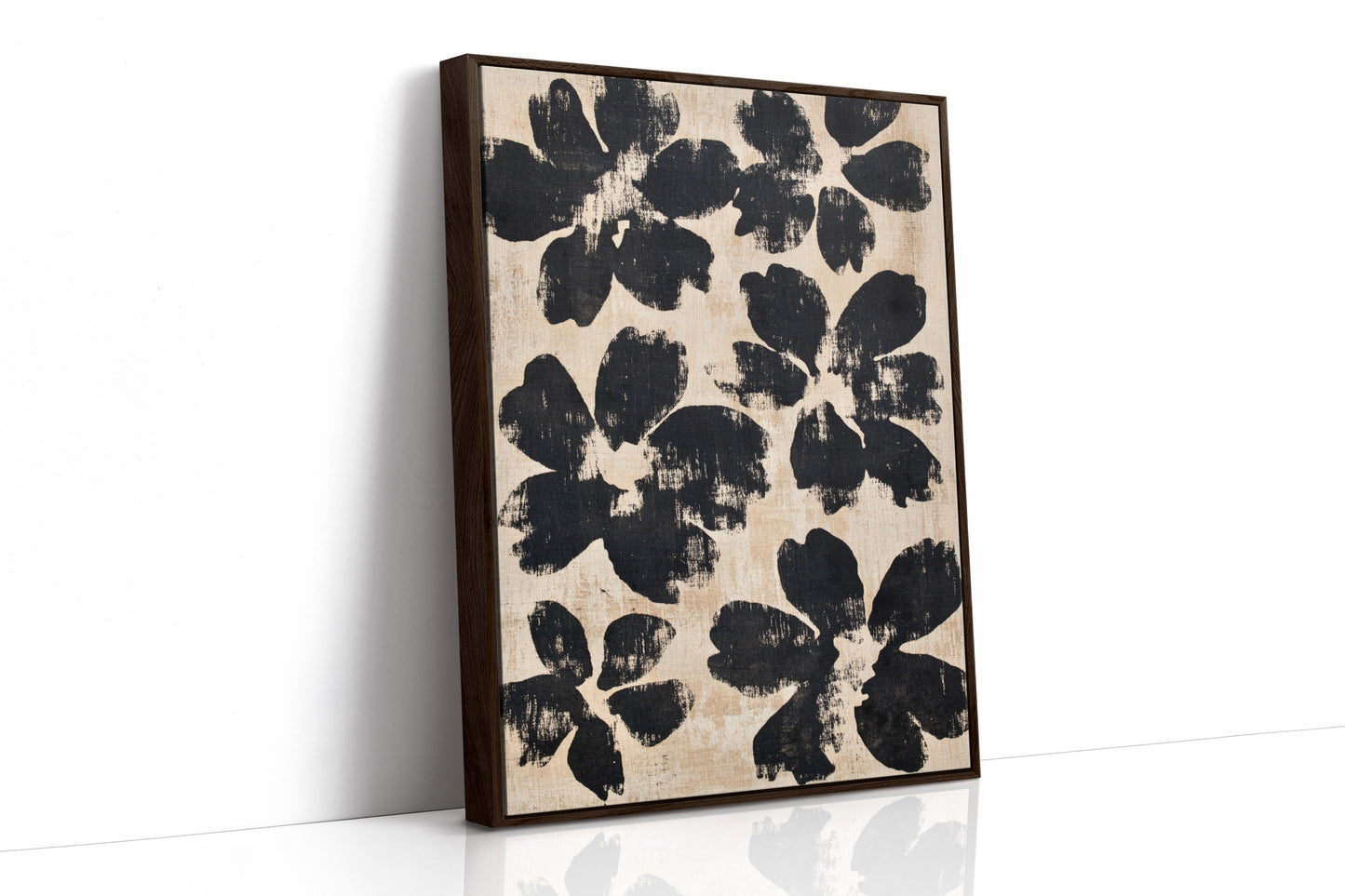 Japanese Ink Floral Print – Bold Brushstroke Blossom Wall Art