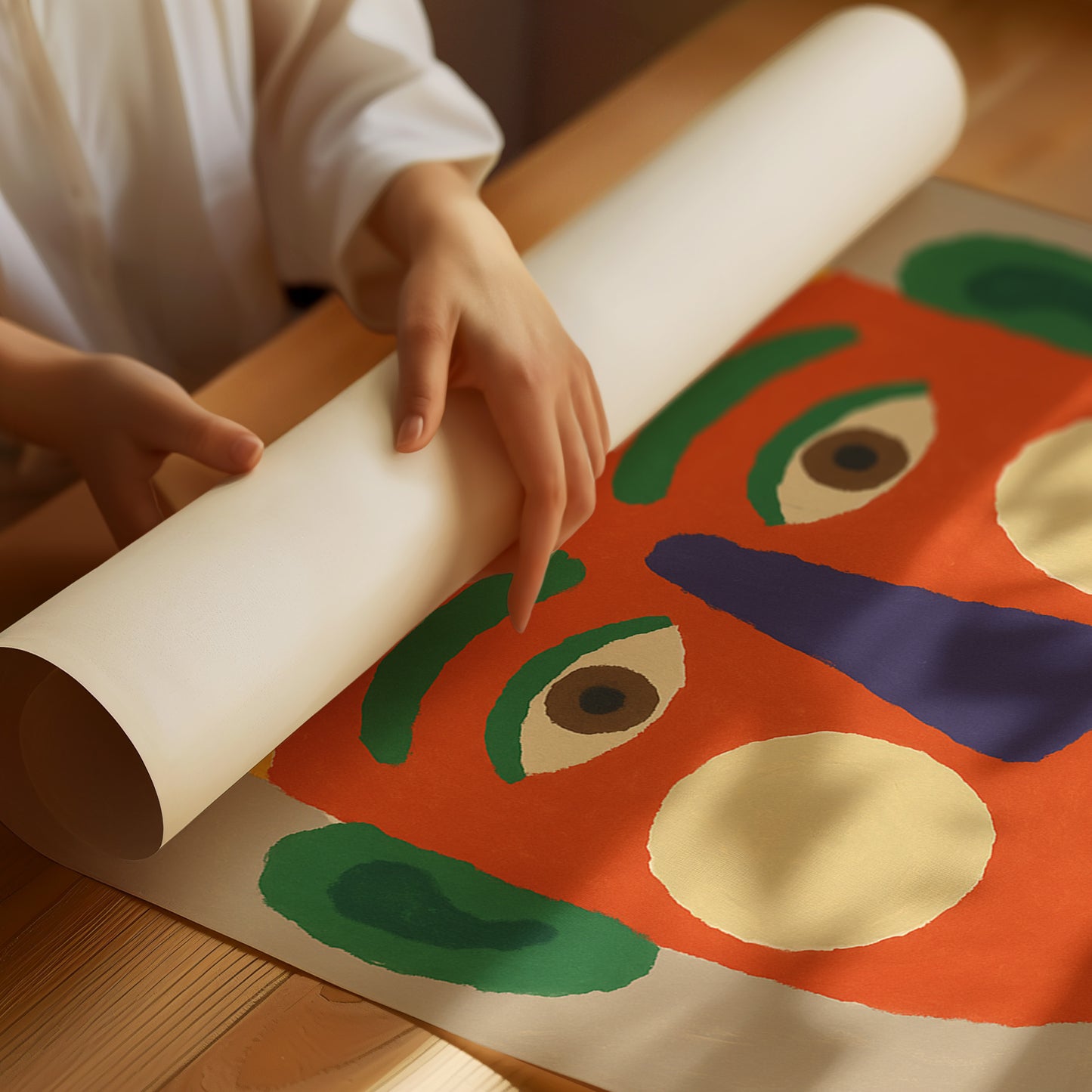 Rainbow Face with a Calm Smile