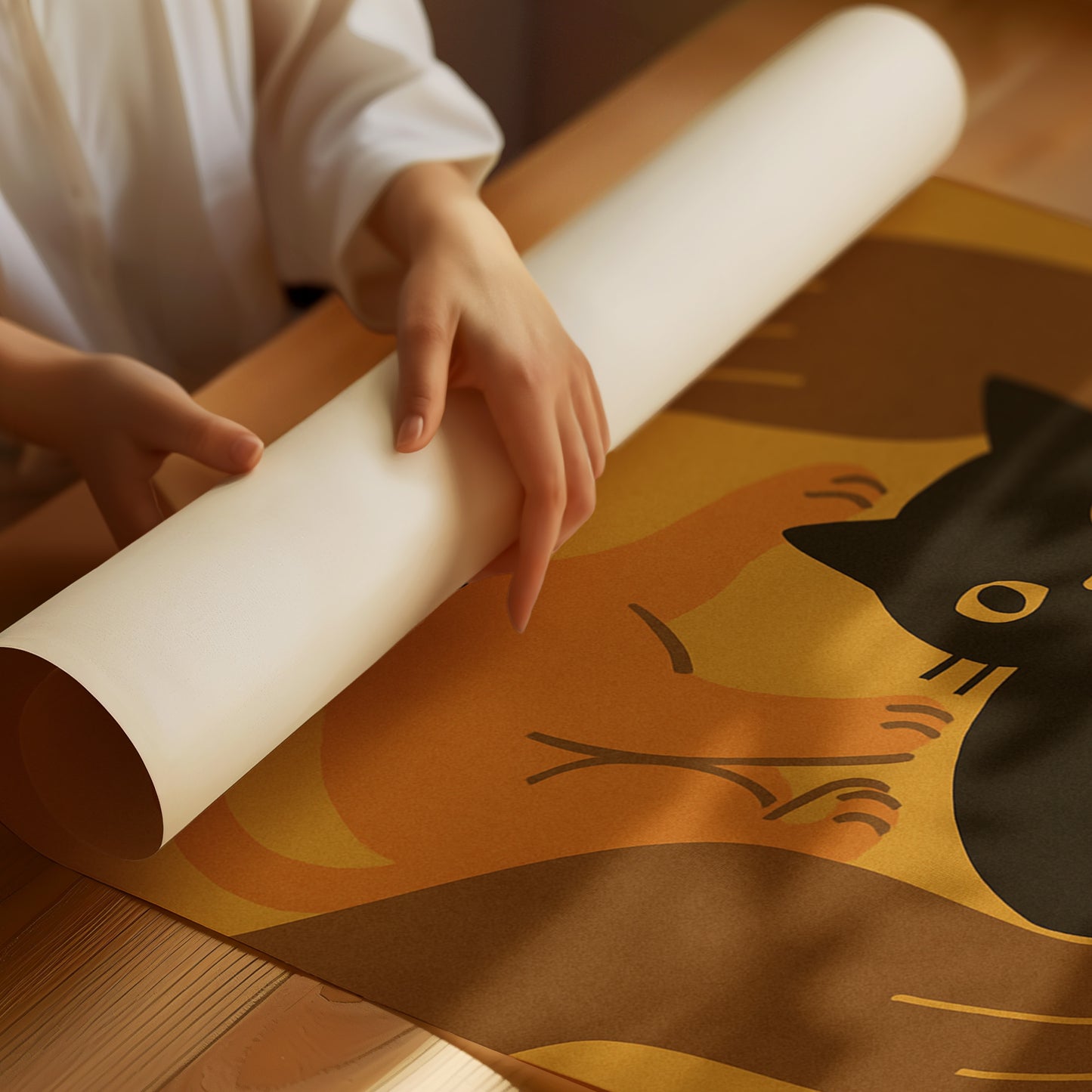 Safe Paws Warm Hearts Cat Print