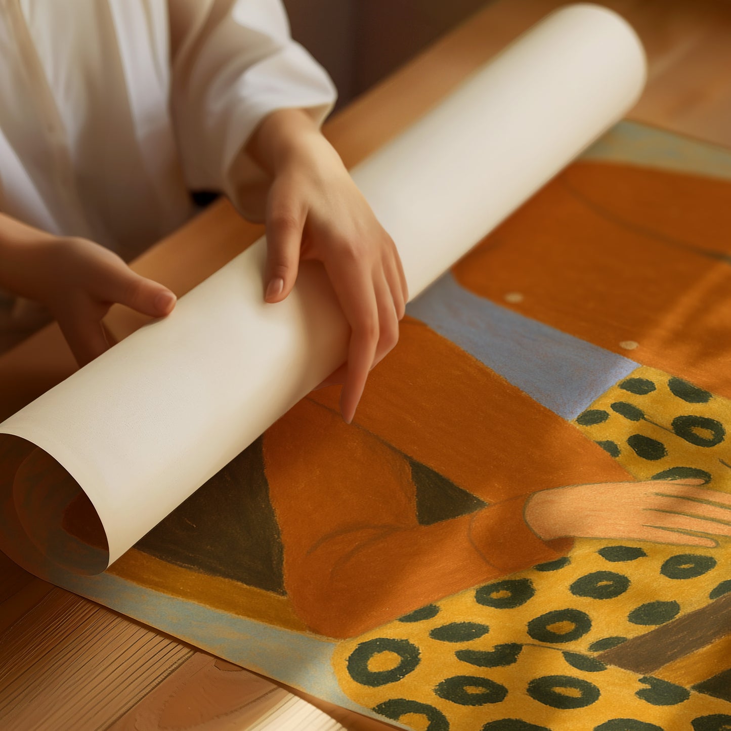 Still Moment in Patterned Pants