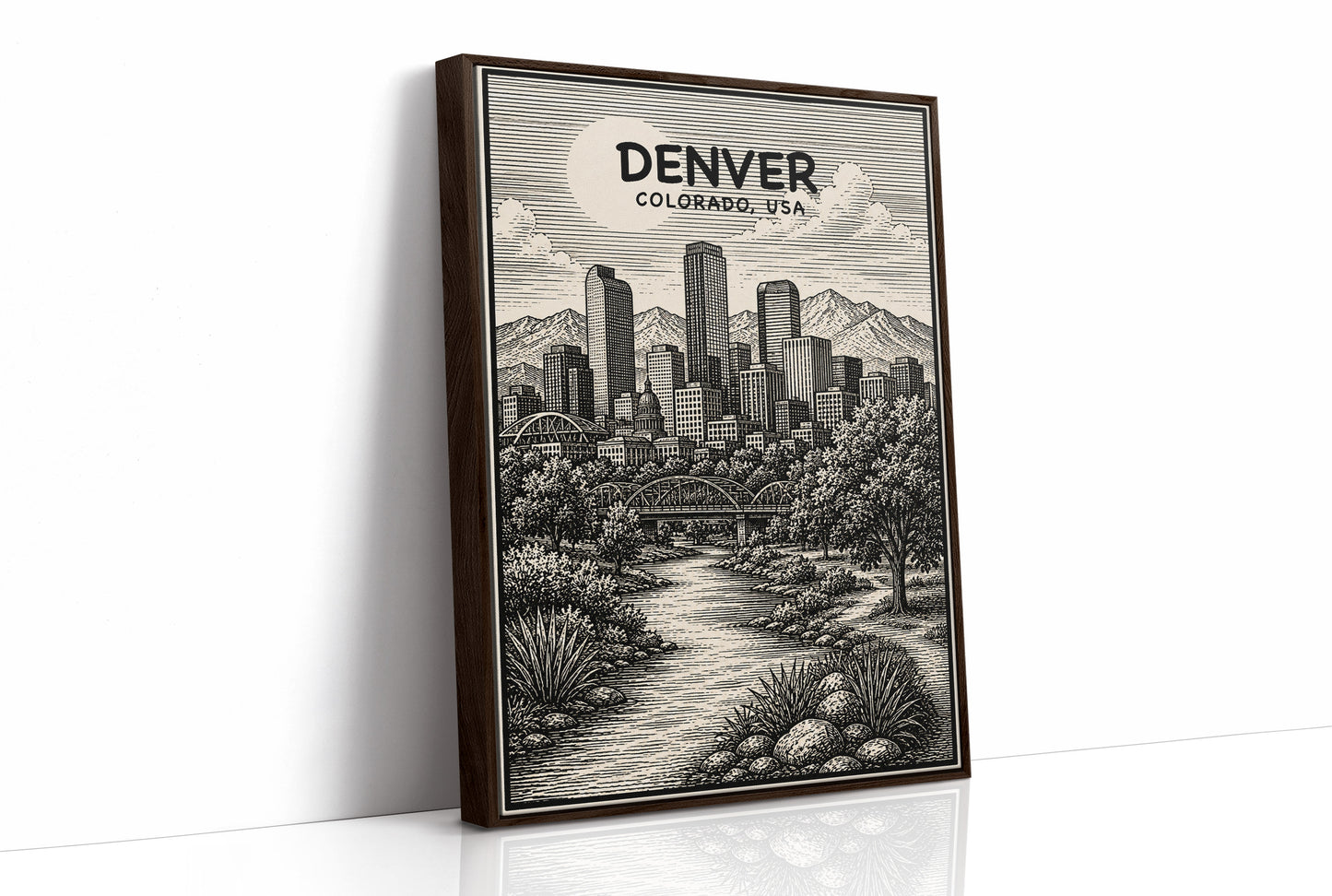 Denver in Woodcut