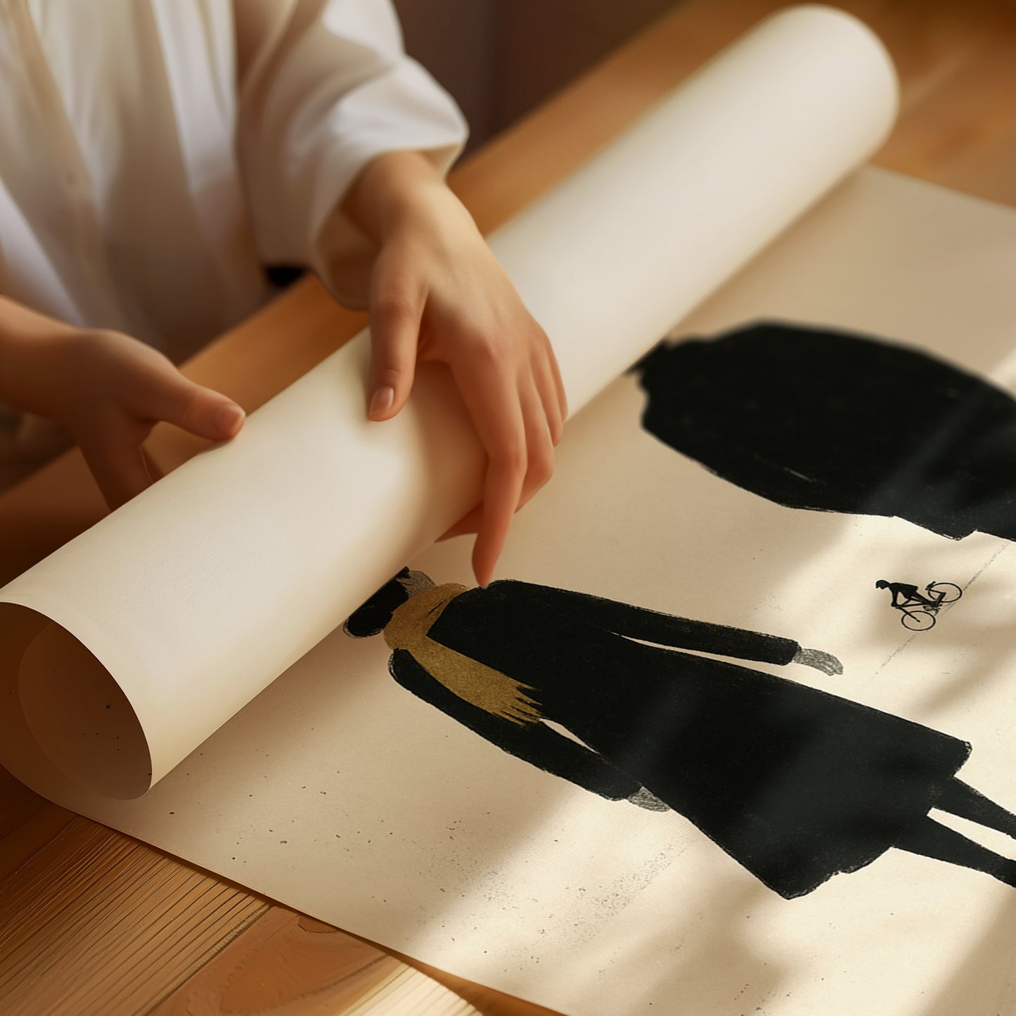 Winter Walk with Yellow Scarf