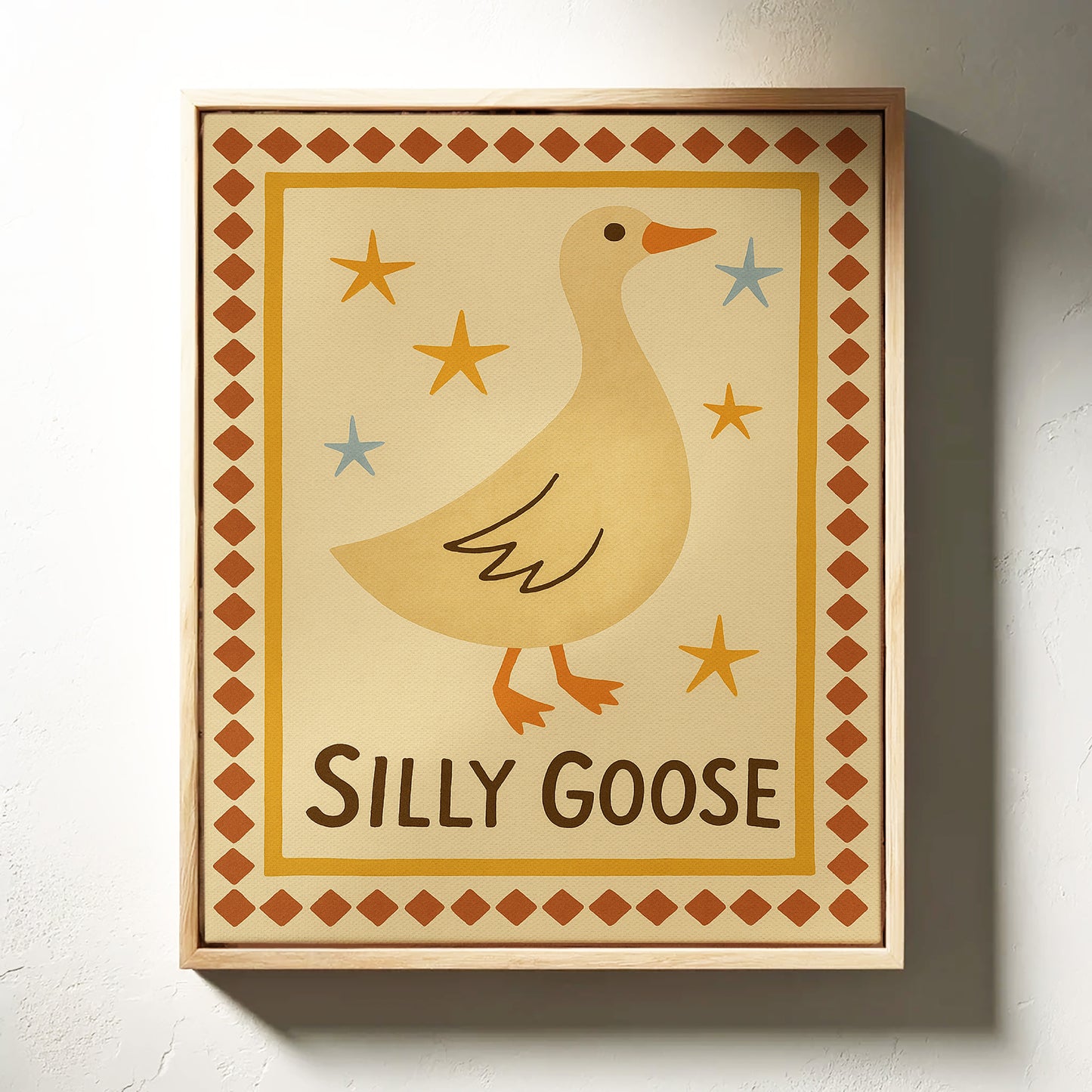 Silly Goose Folk Art Print