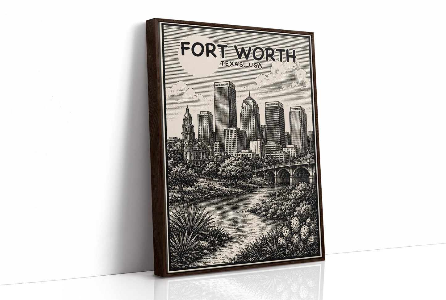 Fort Worth in Woodcut