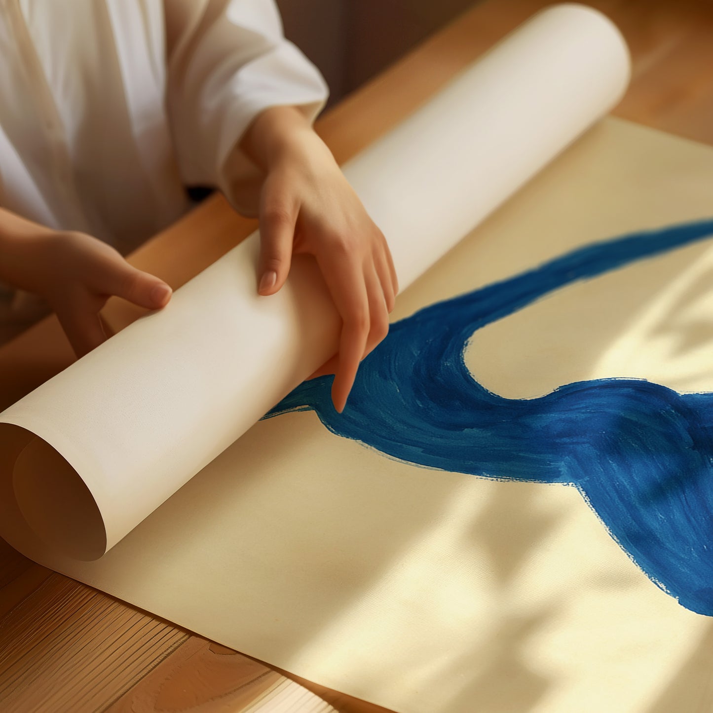 Leaping Figure in Indigo Grace